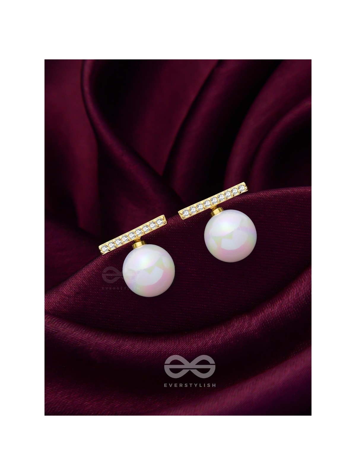 Modern Grace - Golden Embellished Ear Jackets