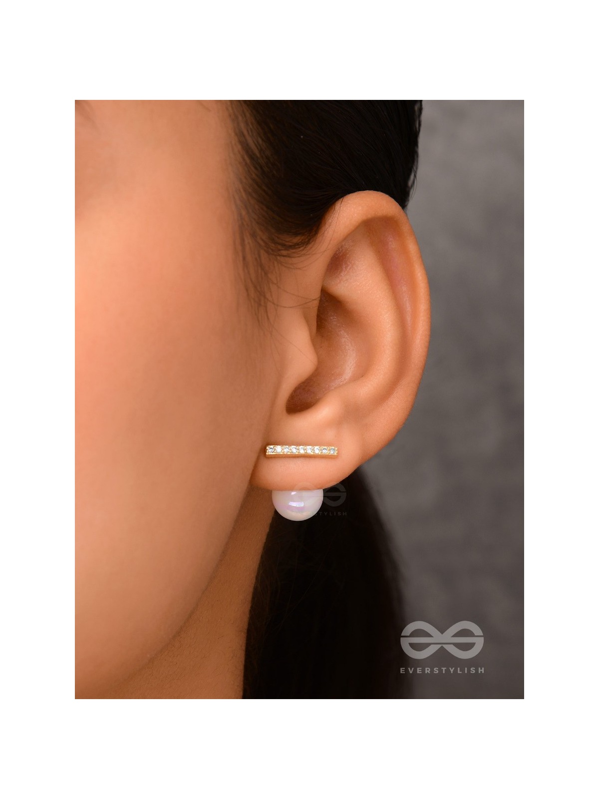 Modern Grace - Golden Embellished Ear Jackets