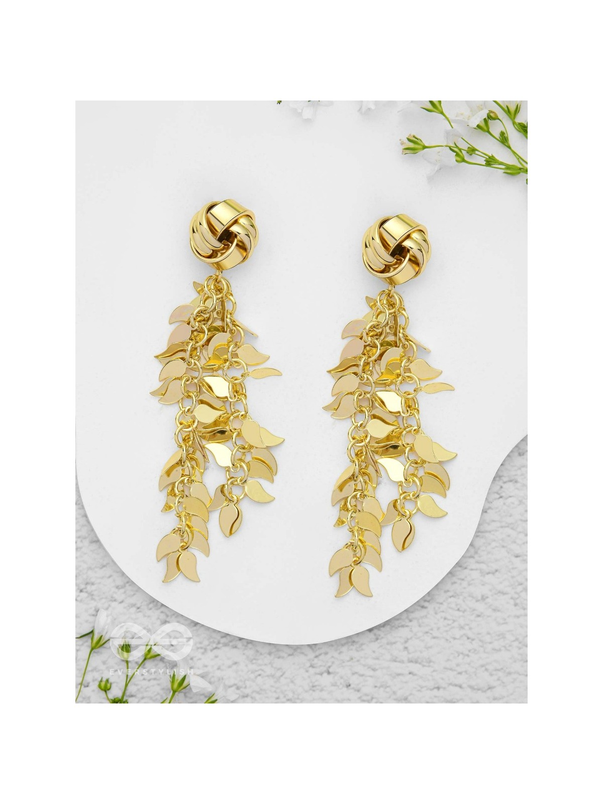 Dripping Leaves - Golden Earrings