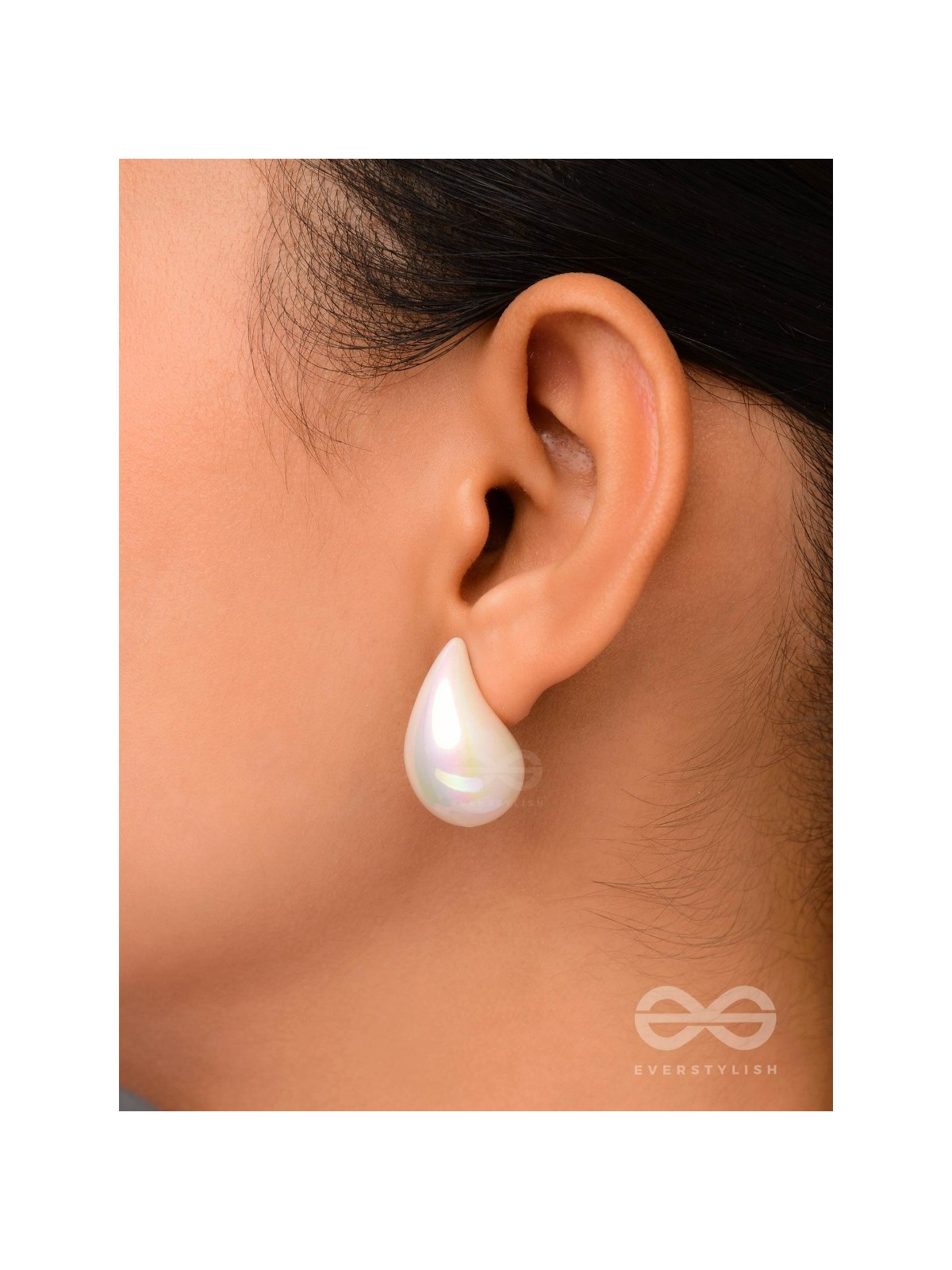 Glitter Drops - Holographic Acrylic Earrings (White)