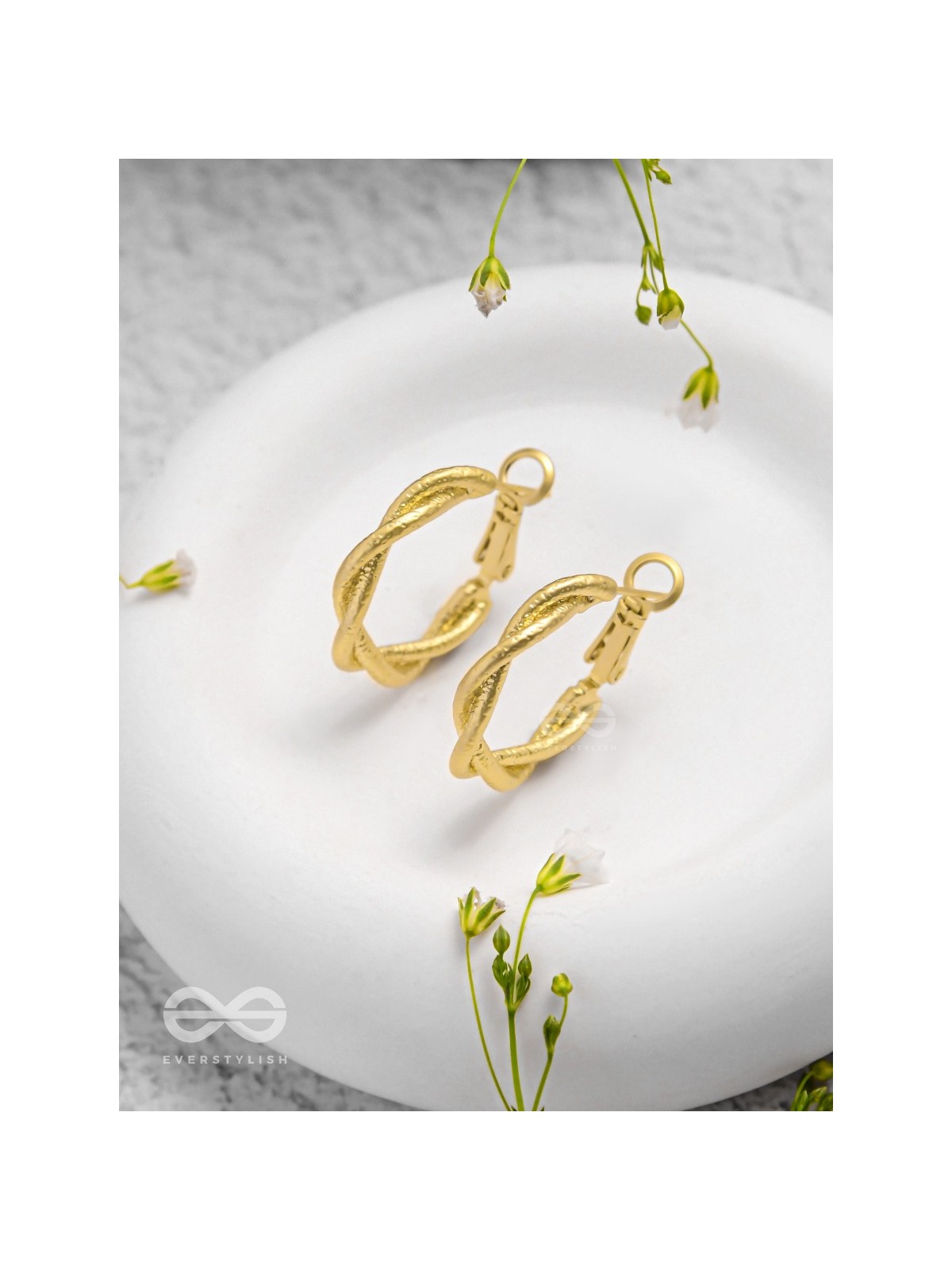 Twisted Tangos - Golden Hoop Earrings