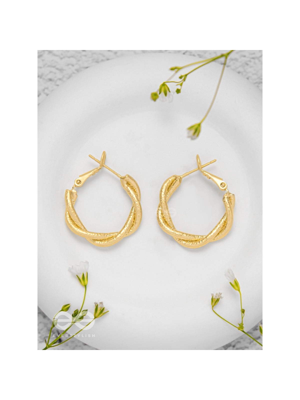 Twisted Tangos - Golden Hoop Earrings