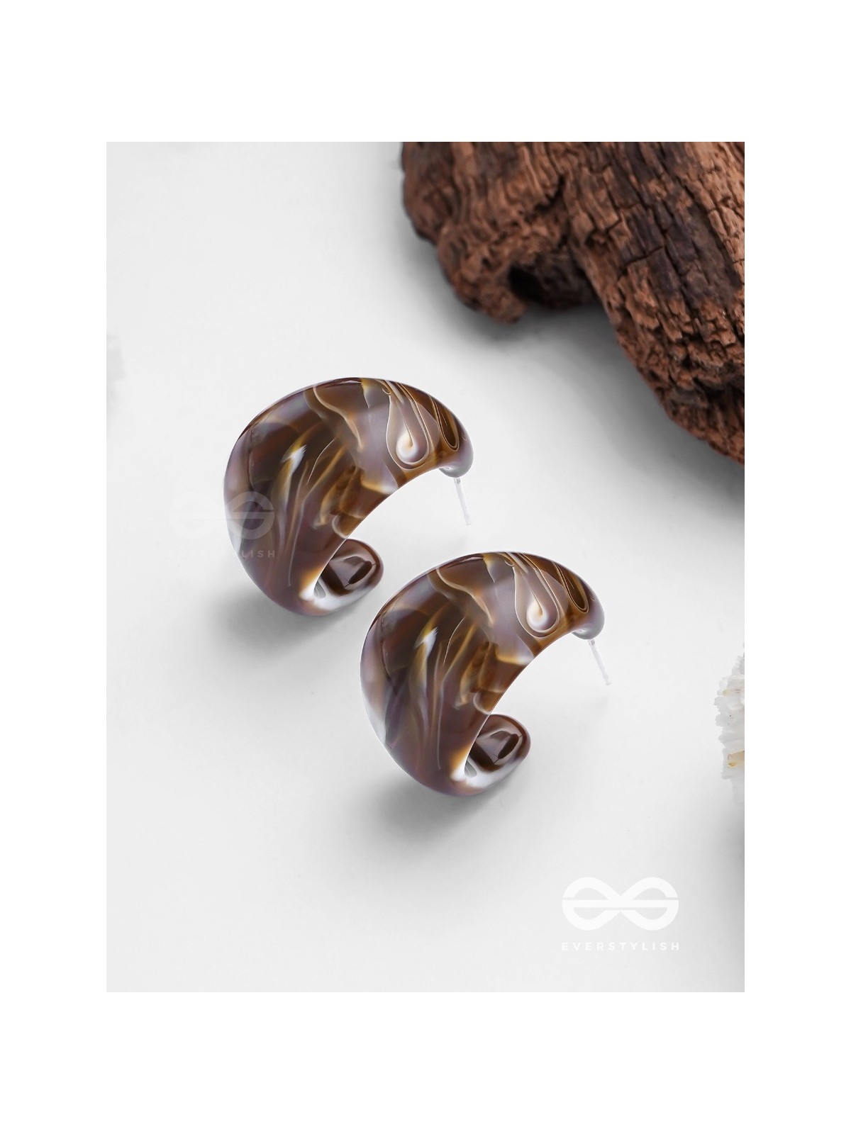 Cinnamon Swirl  - Acrylic Earrings