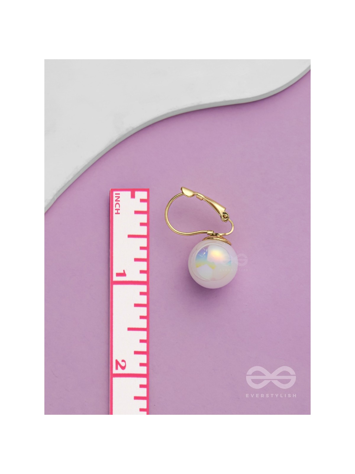 Multichromic Pearls - Holographic Golden Pearl Earrings
