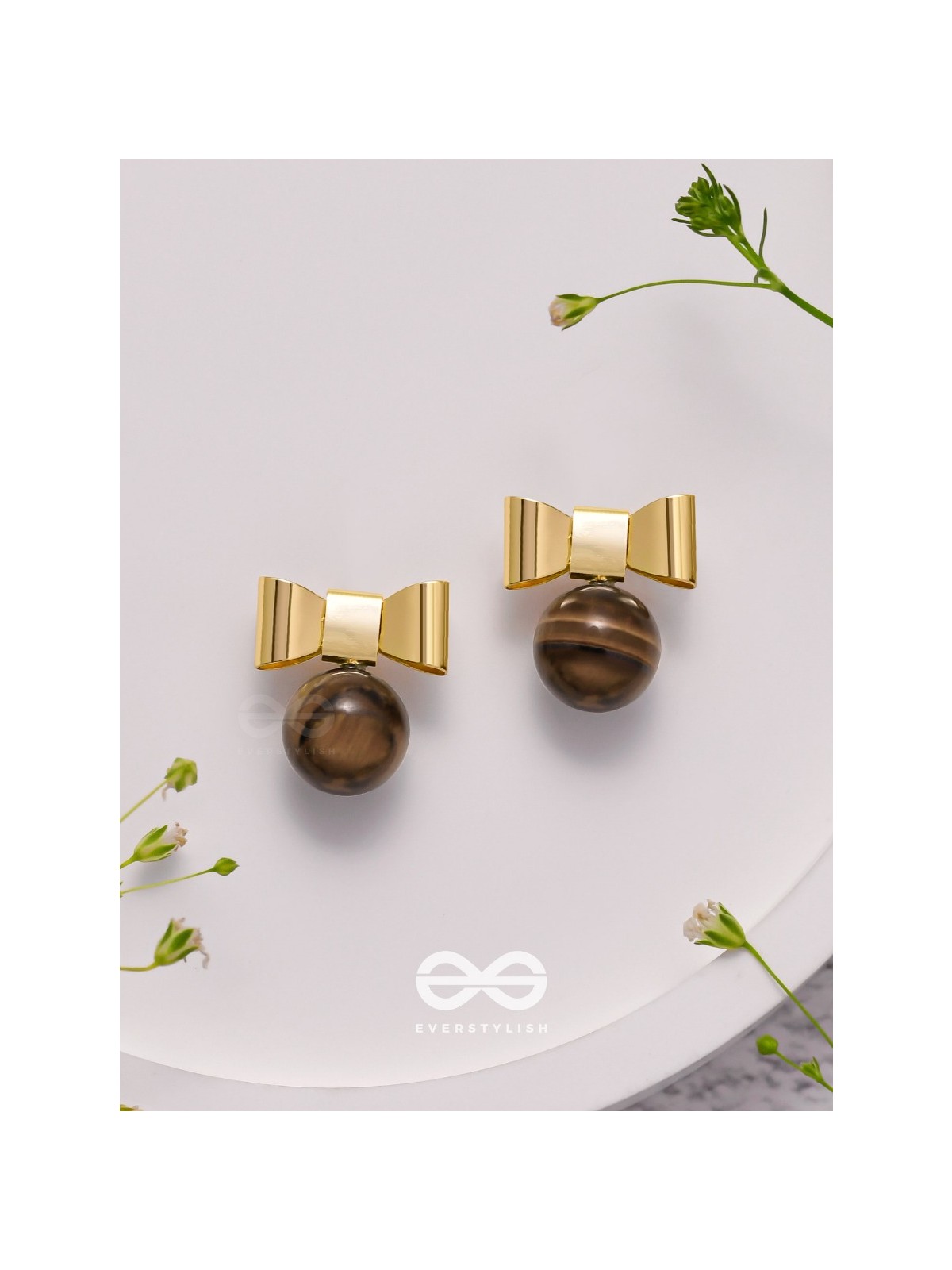 Earthy Bows - Golden Earrings
