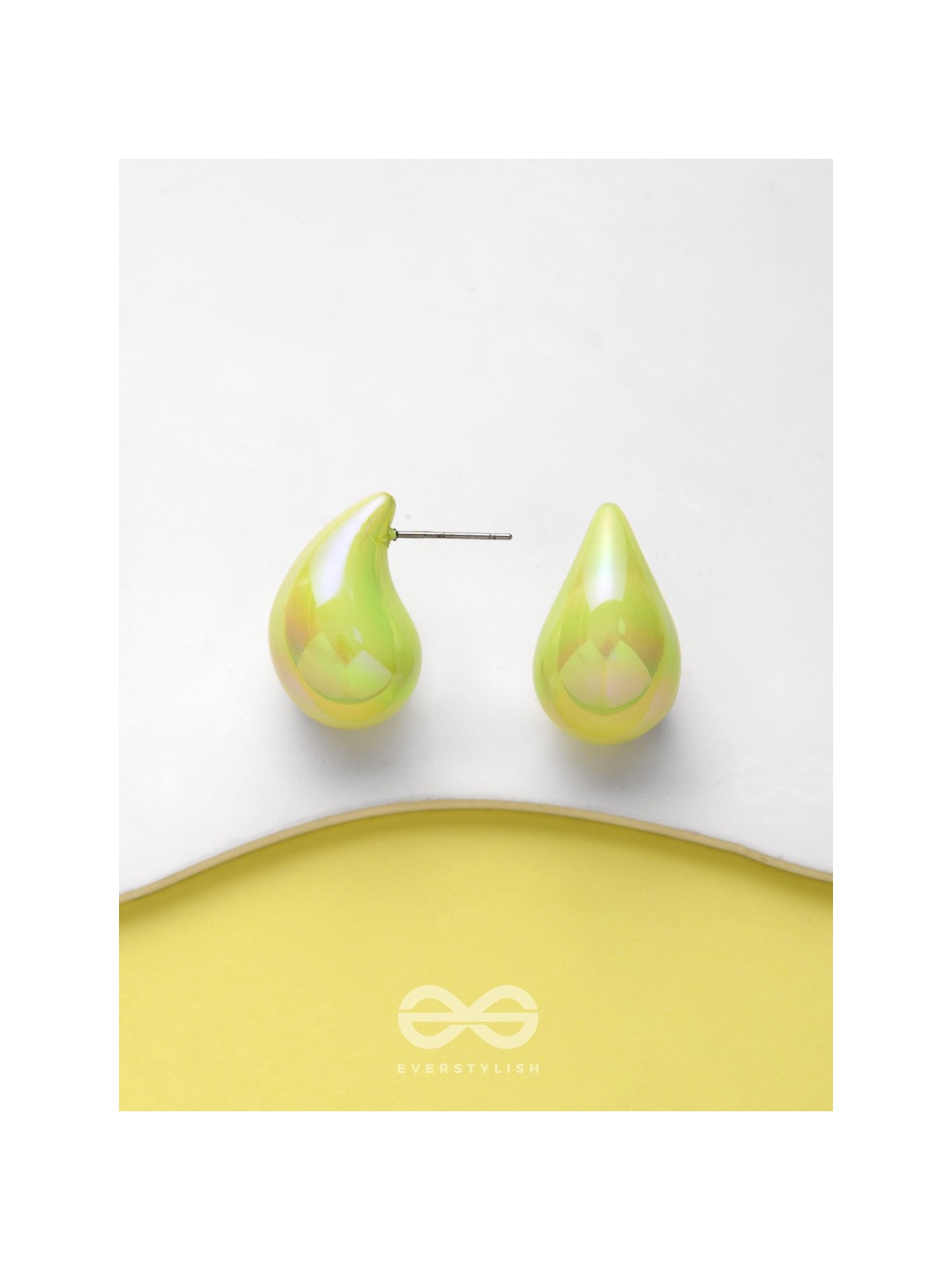 Glitter Drops - Holographic Acrylic Earrings (Green)