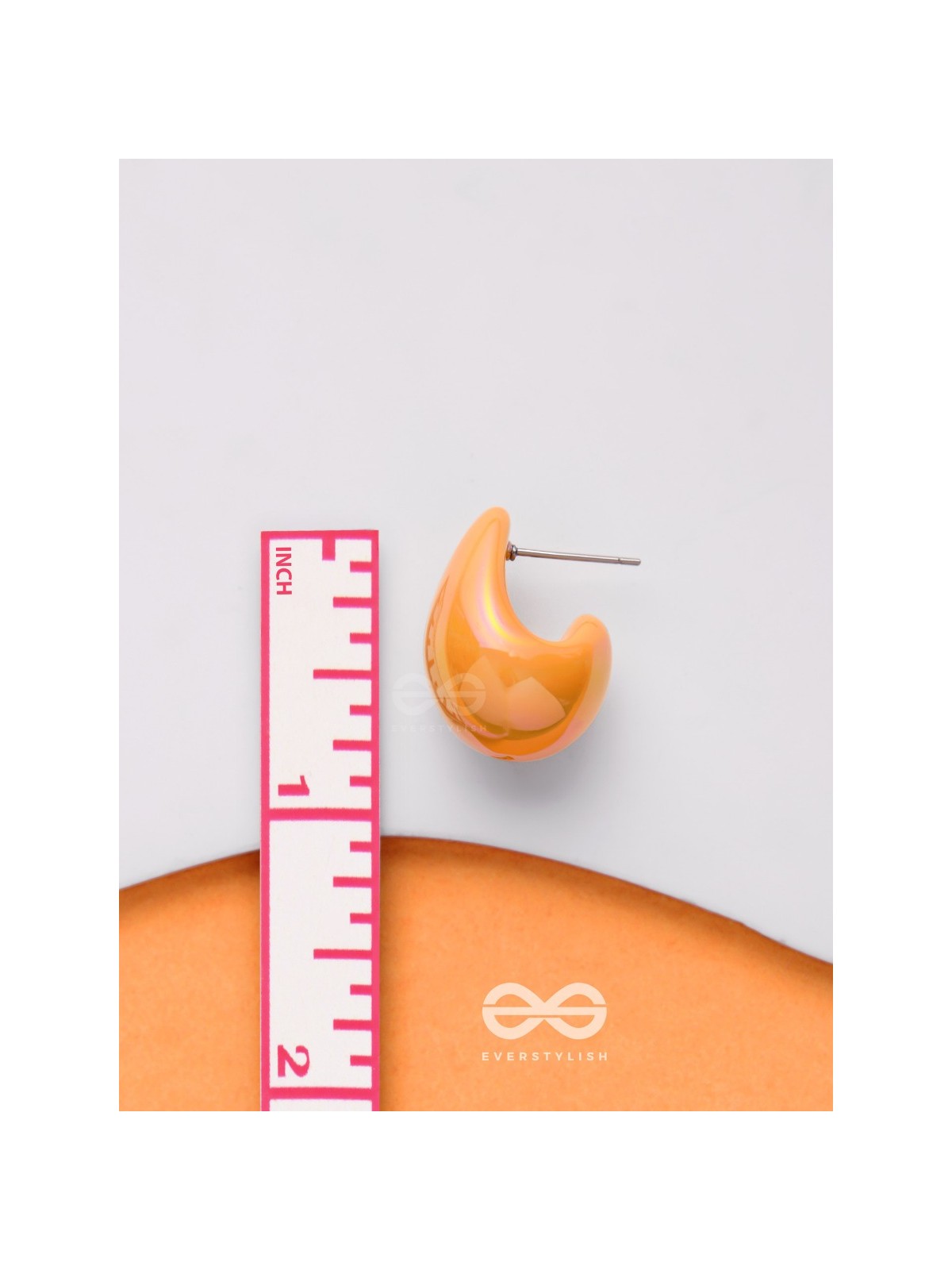 Shining Crescents - Holographic Acrylic Earrings (Orange)