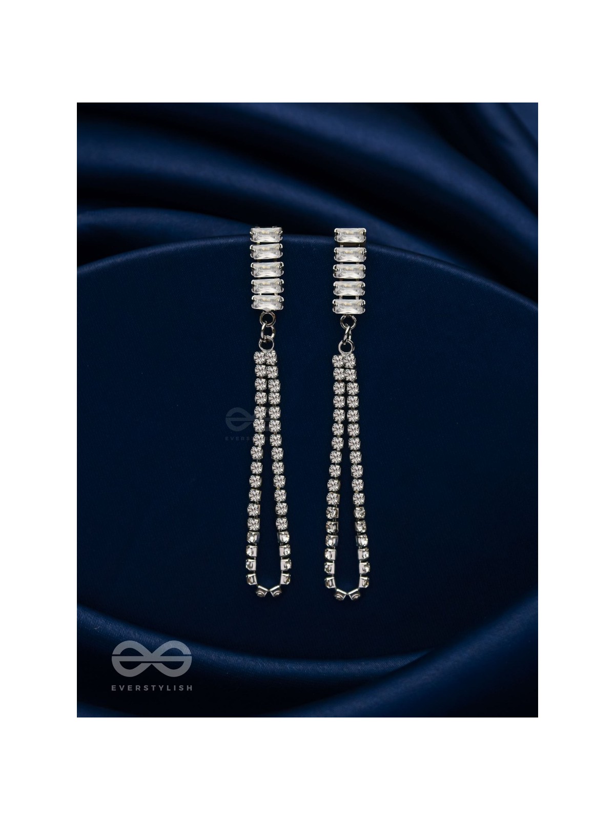 Gala Night - Silver Embellished Earrings 