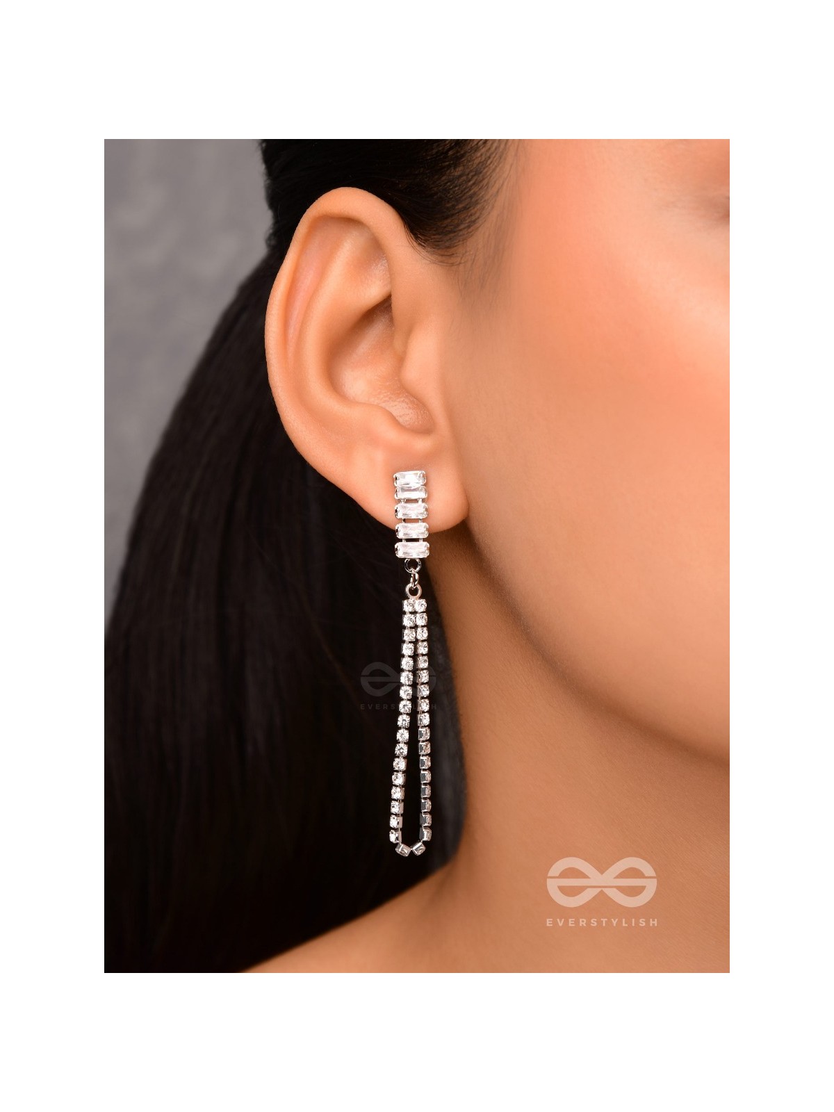 Gala Night - Silver Embellished Earrings 
