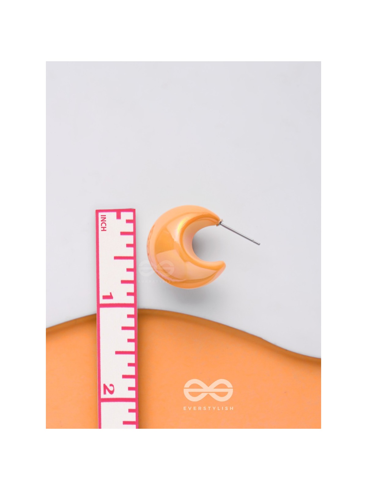 Groovy Arcs - Holographic Acrylic Earrings (Orange)