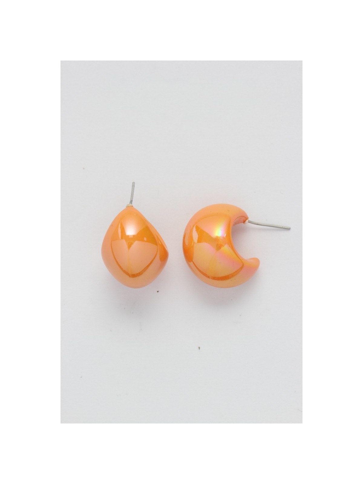 Groovy Arcs - Holographic Acrylic Earrings (Orange)