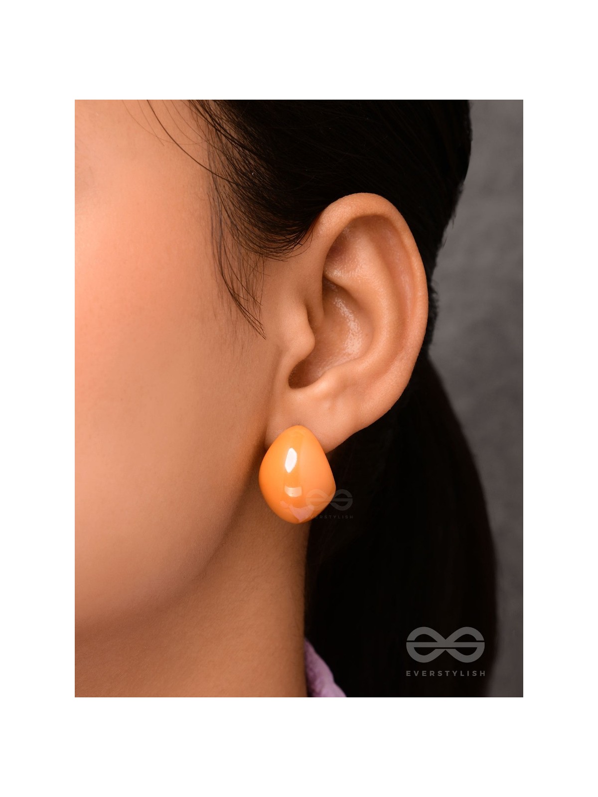 Groovy Arcs - Holographic Acrylic Earrings (Orange)