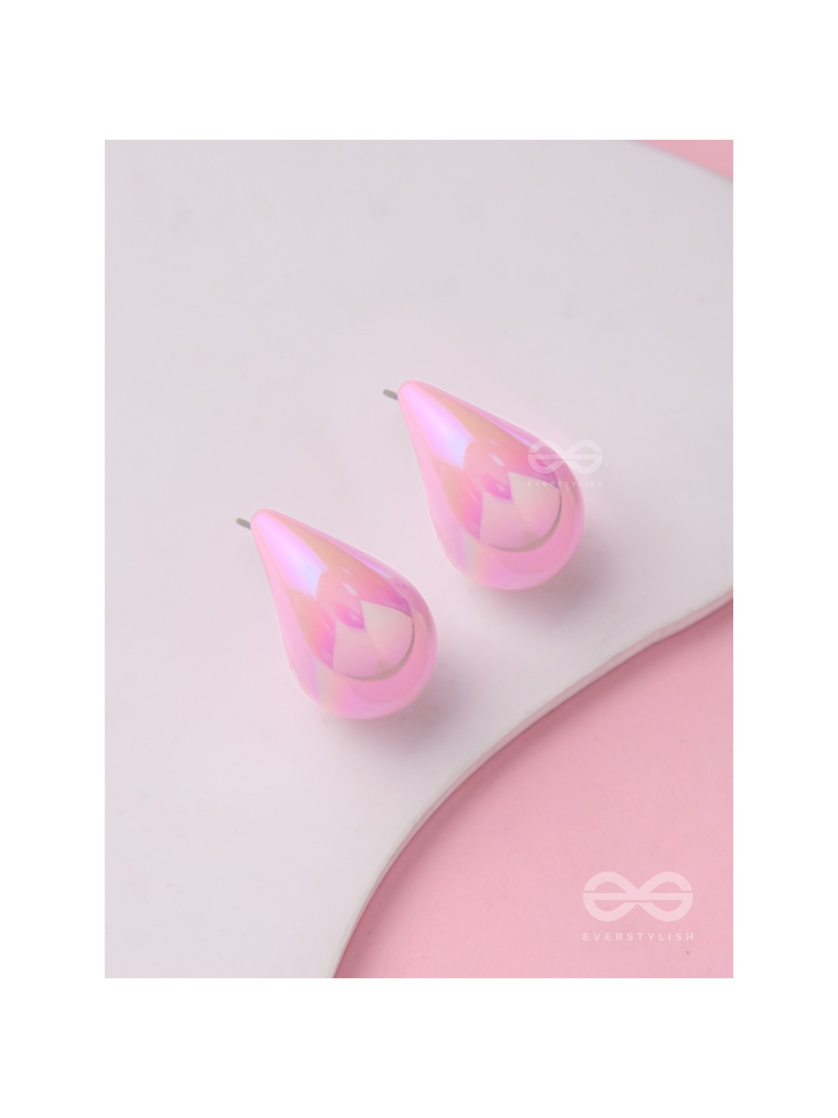 Glitter Drops - Holographic Acrylic Earrings (Pink)