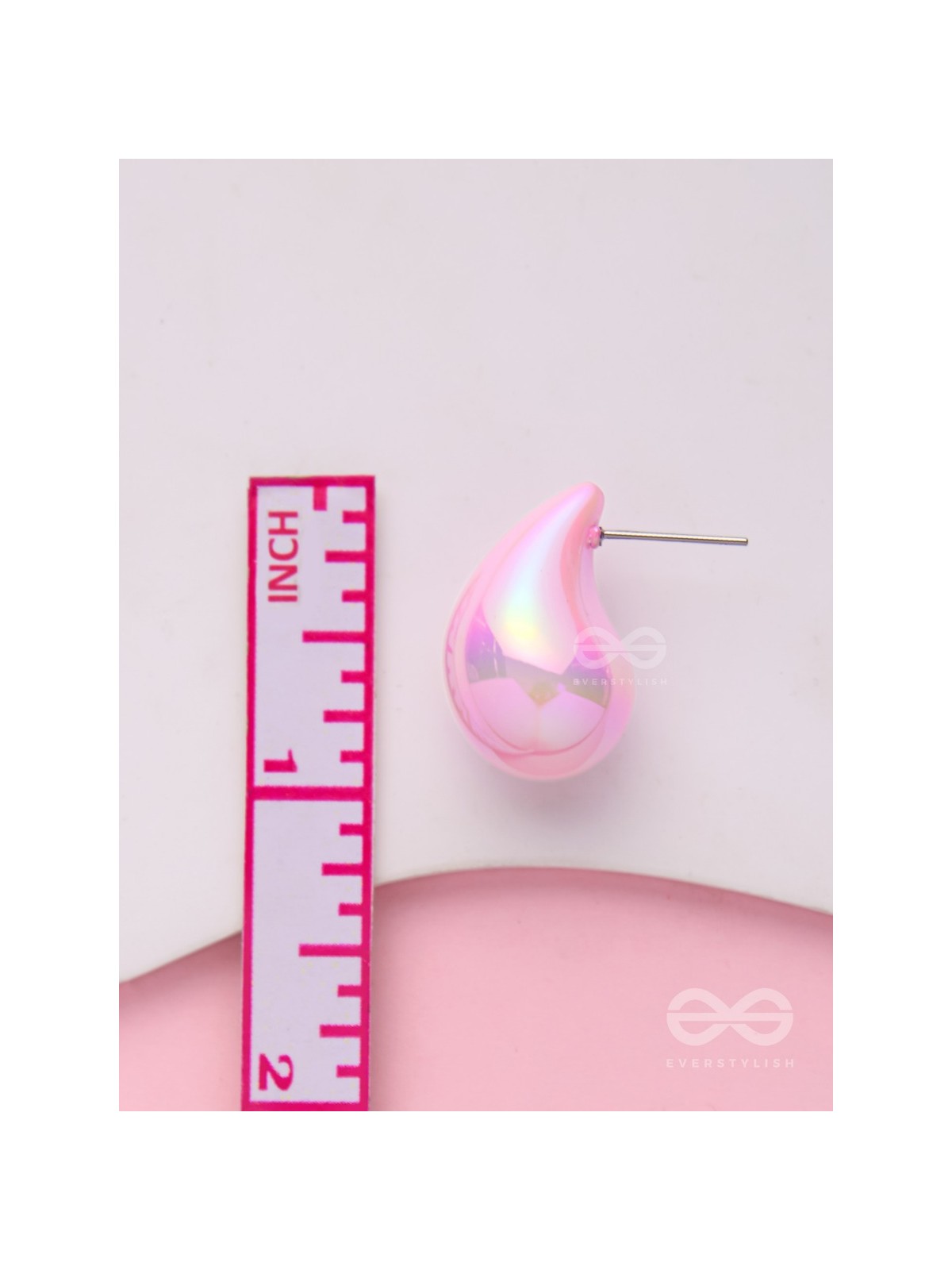 Glitter Drops - Holographic Acrylic Earrings (Pink)