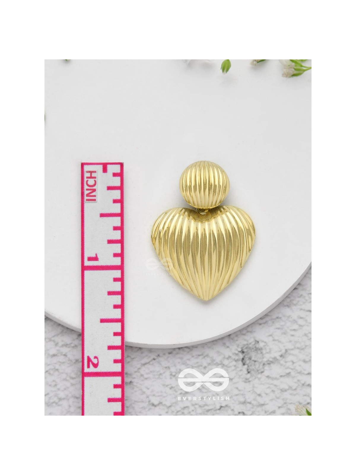 Young Love - Textured Golden Earrings