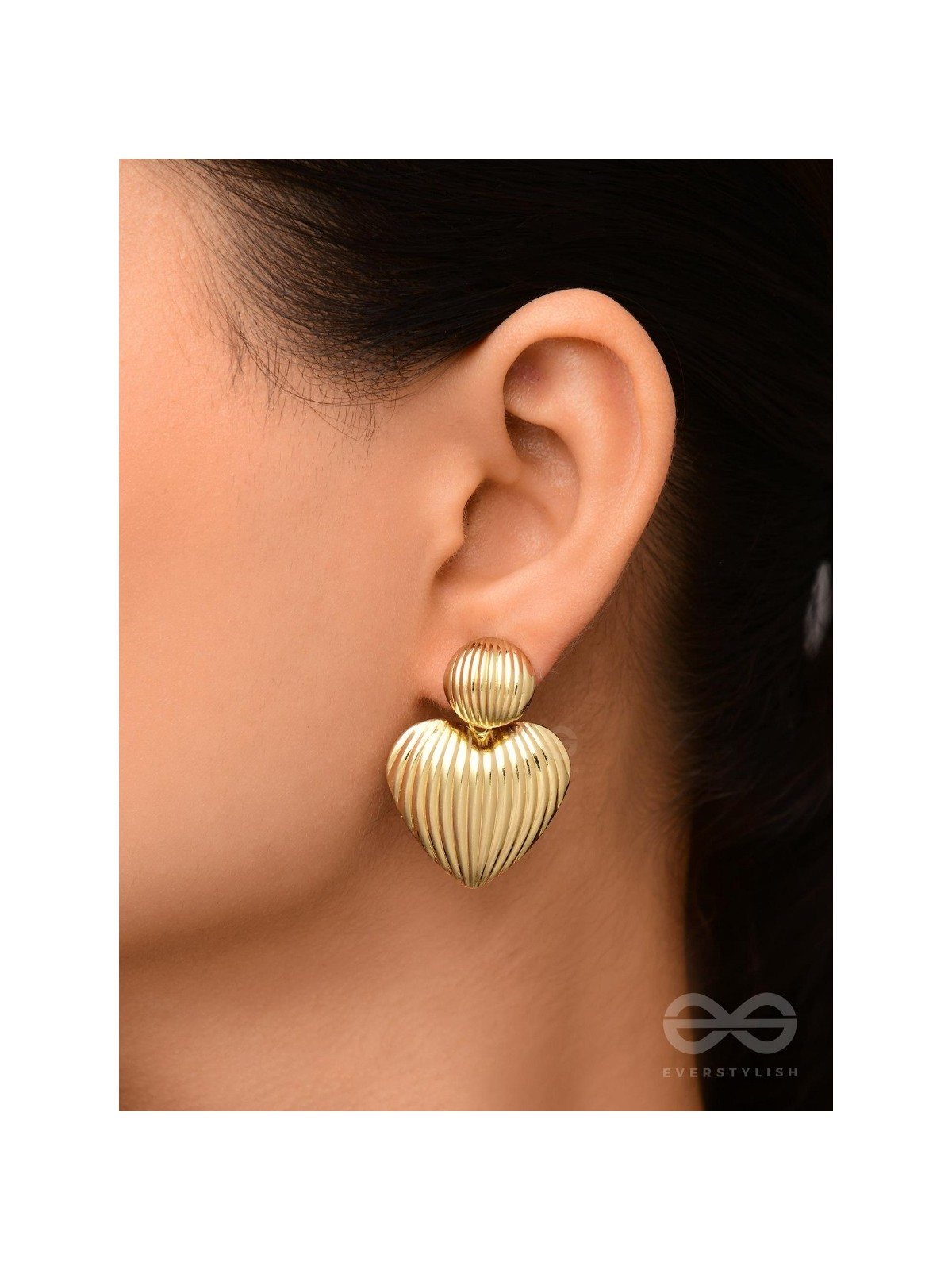 Young Love - Textured Golden Earrings