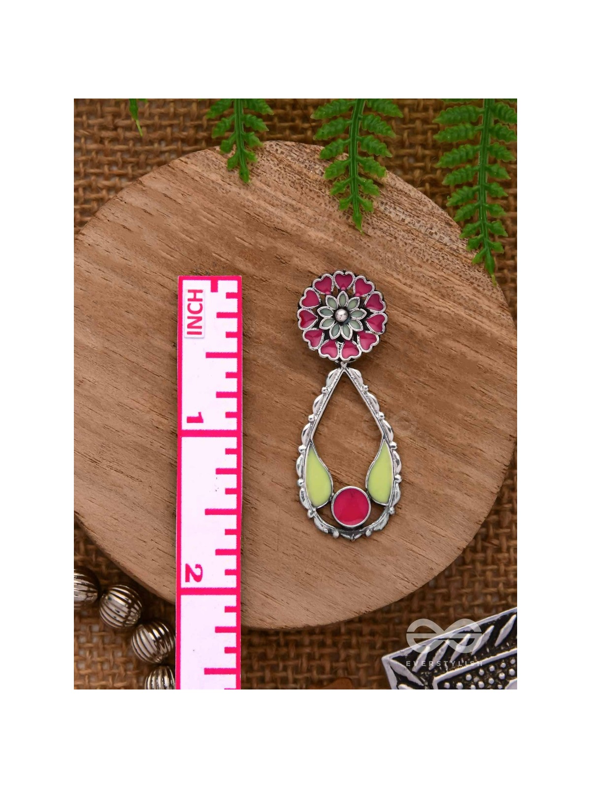 Enchanted Garden Wings - Statement Enamelled Oxidised Ear Jackets