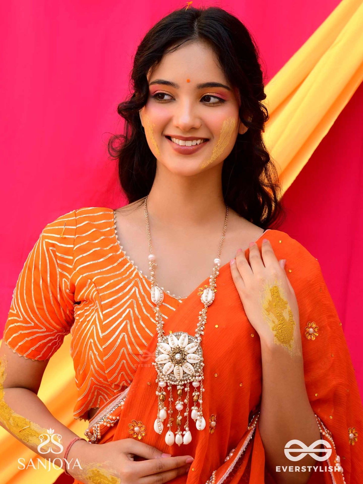 Upkulam - The Shore Letters - Shells, Beads And Pearl Drops Hand Embroidered Neckpiece