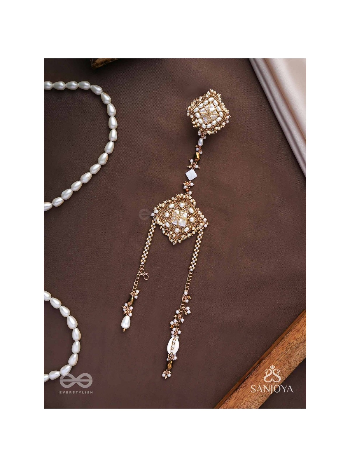 Abhyupayan - Gift From The Heavens - Beads, Pearls Glass Drops Hand Embroidered Haathphool