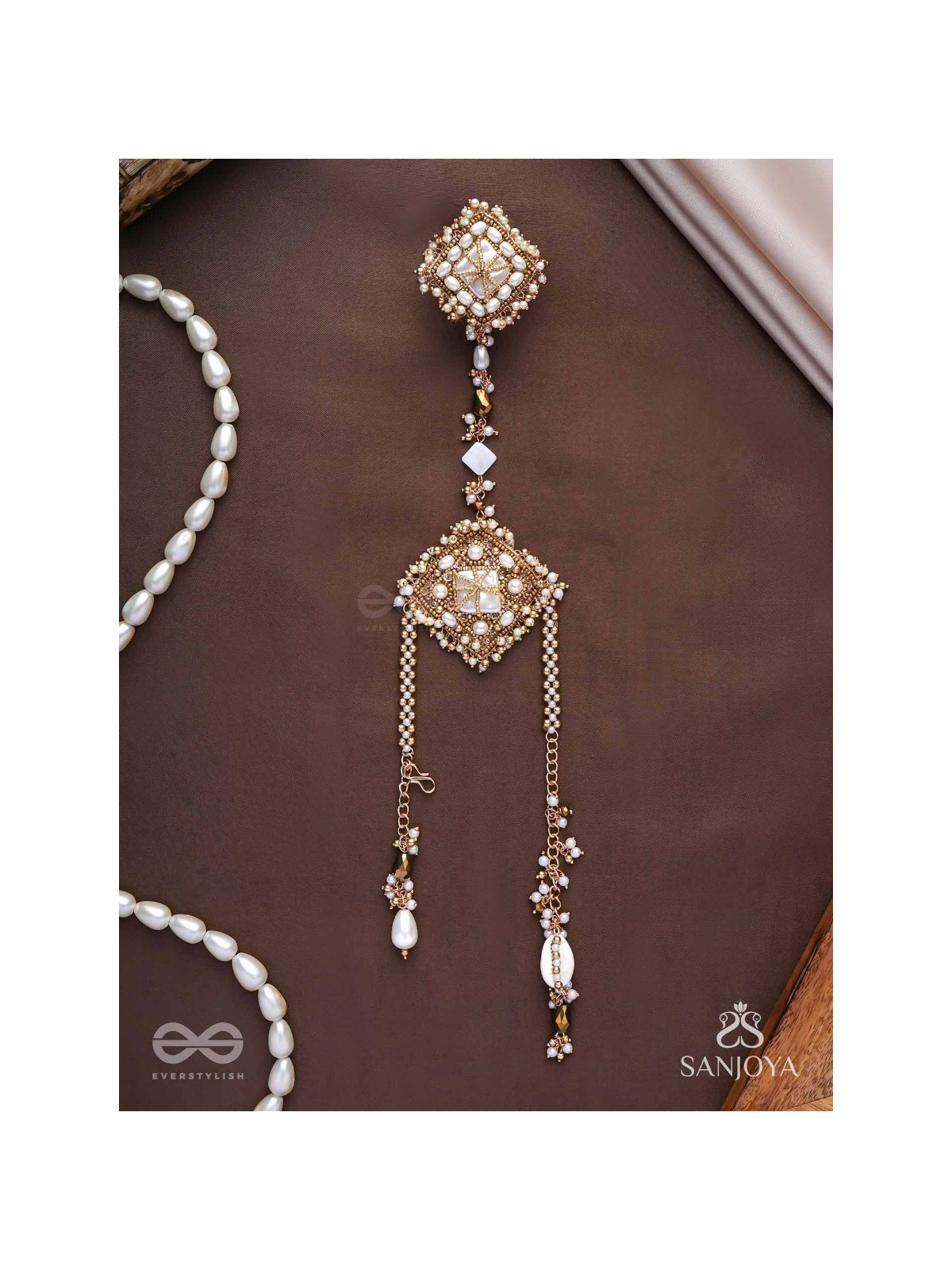 Abhyupayan - Gift From The Heavens - Beads, Pearls Glass Drops Hand Embroidered Haathphool