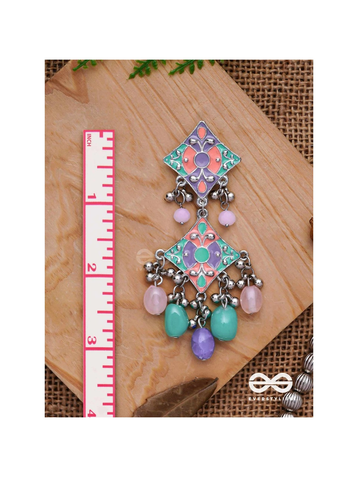 The Pastel Delights - Enamelled Oxidised Earrings