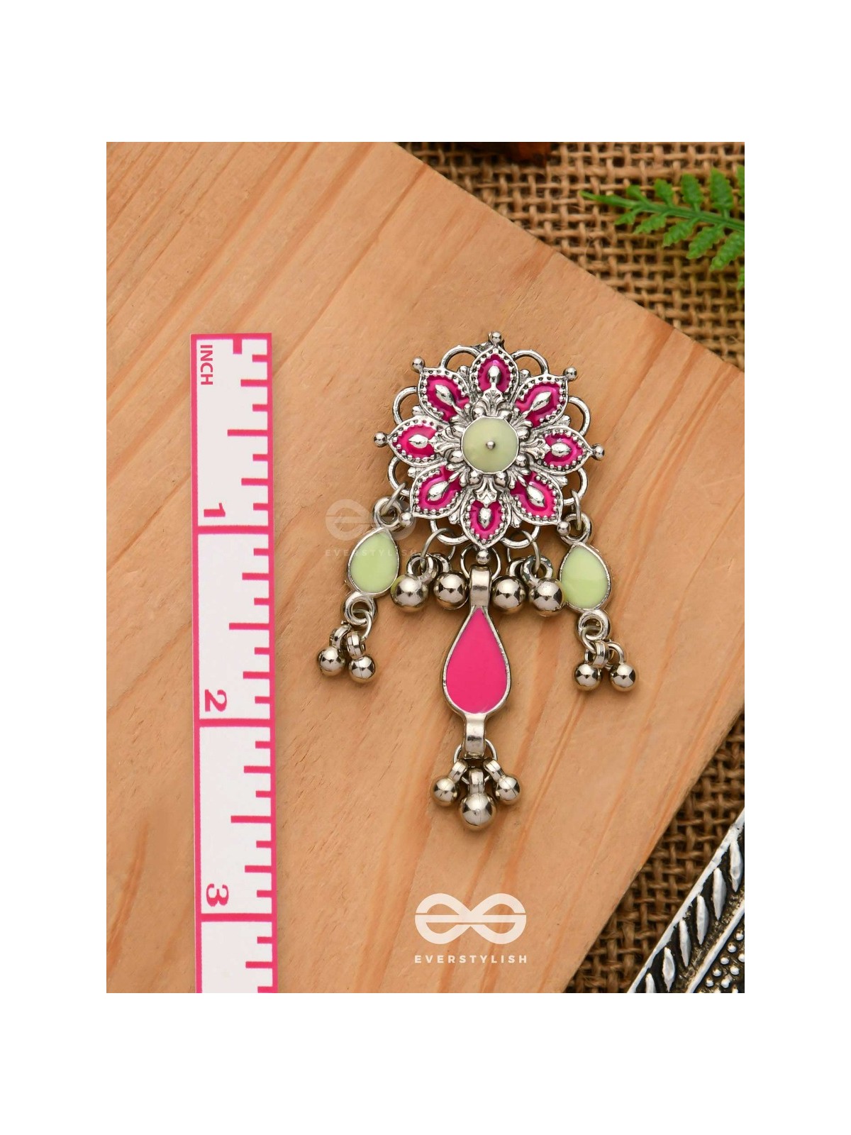 The Hibiscus Fantasy - Enamelled Oxidised Earrings