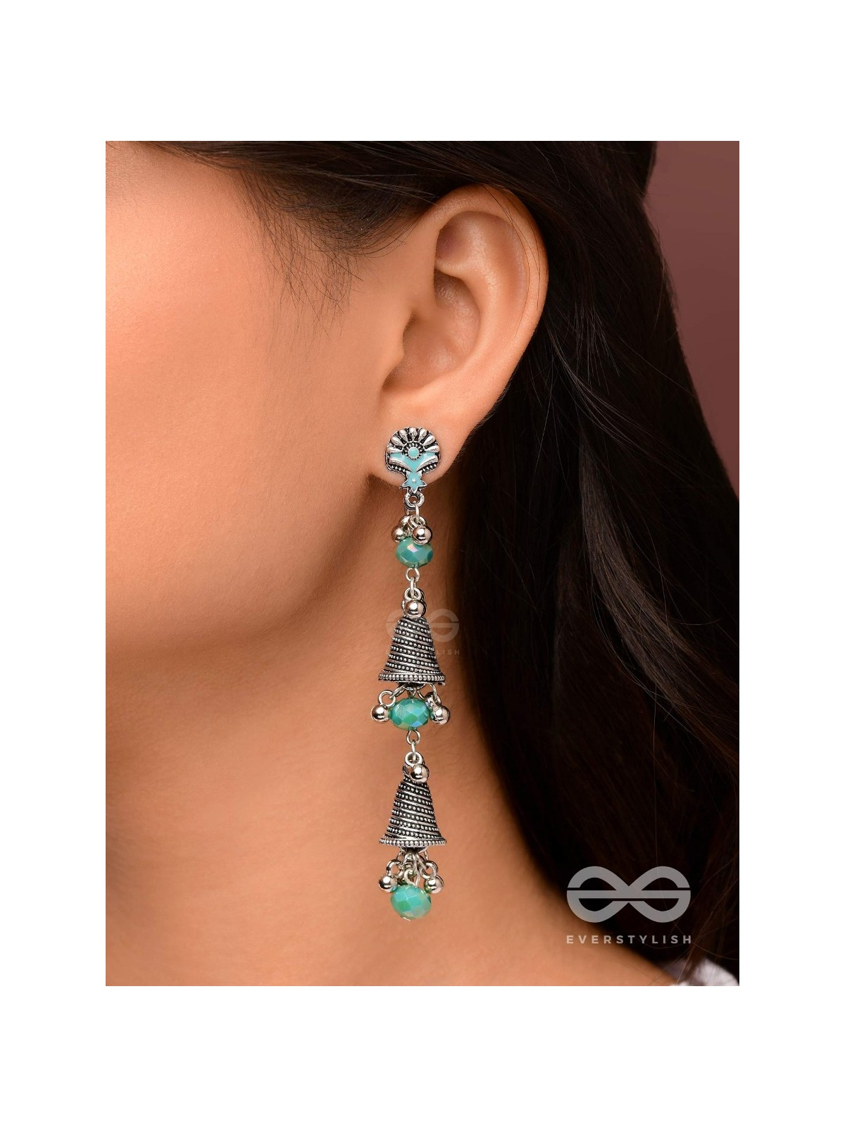 The Marine Carillons - Enamelled Oxidised Earrings