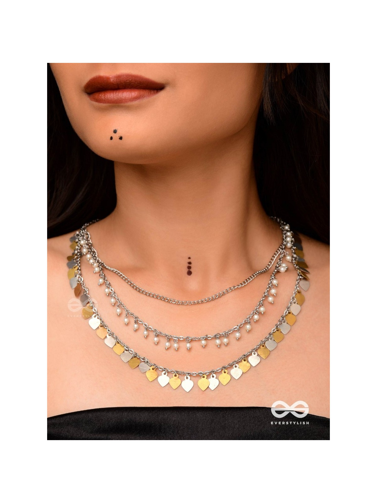 The Spellbinding Chimes - Beads And Coins Multilayered Neckpiece