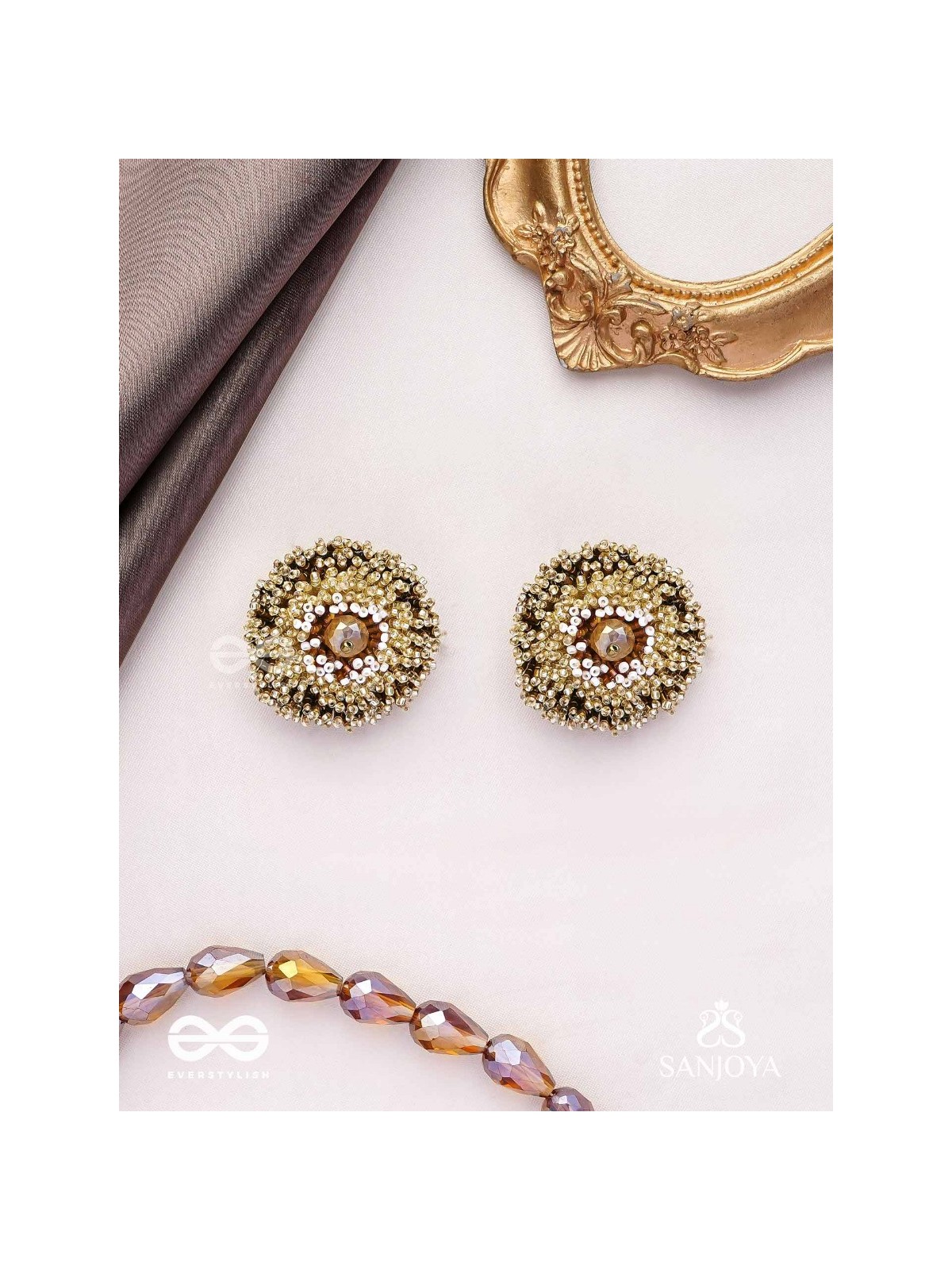 Deepvat - The Brilliant Lights - Beaded Hand Embroidered Stud Earrings