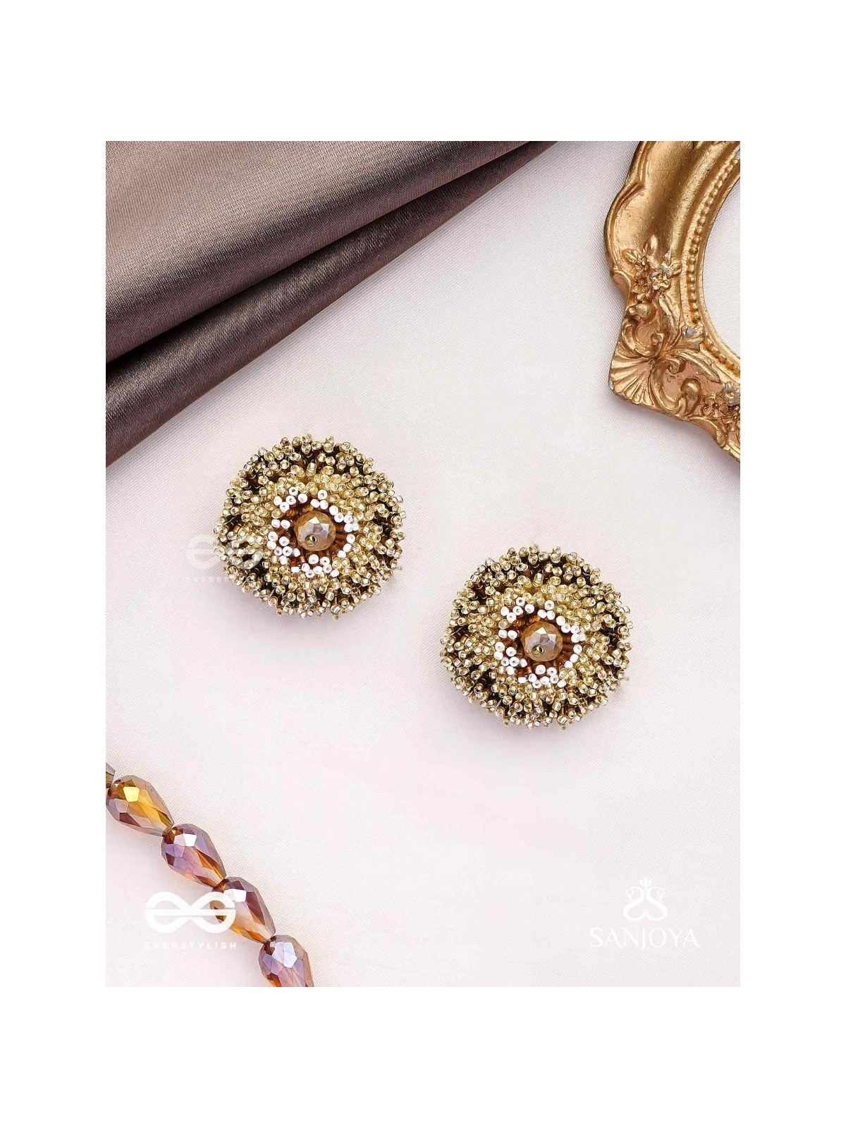 Deepvat - The Brilliant Lights - Beaded Hand Embroidered Stud Earrings