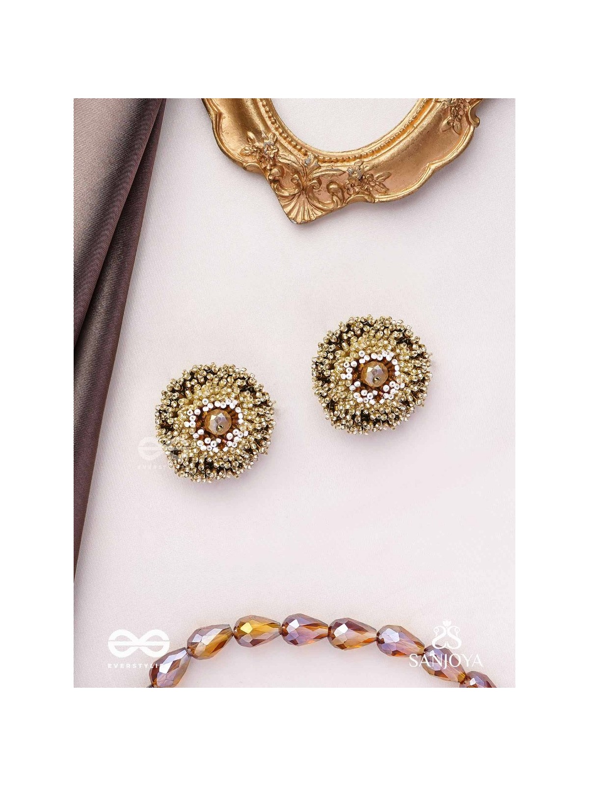 Deepvat - The Brilliant Lights - Beaded Hand Embroidered Stud Earrings