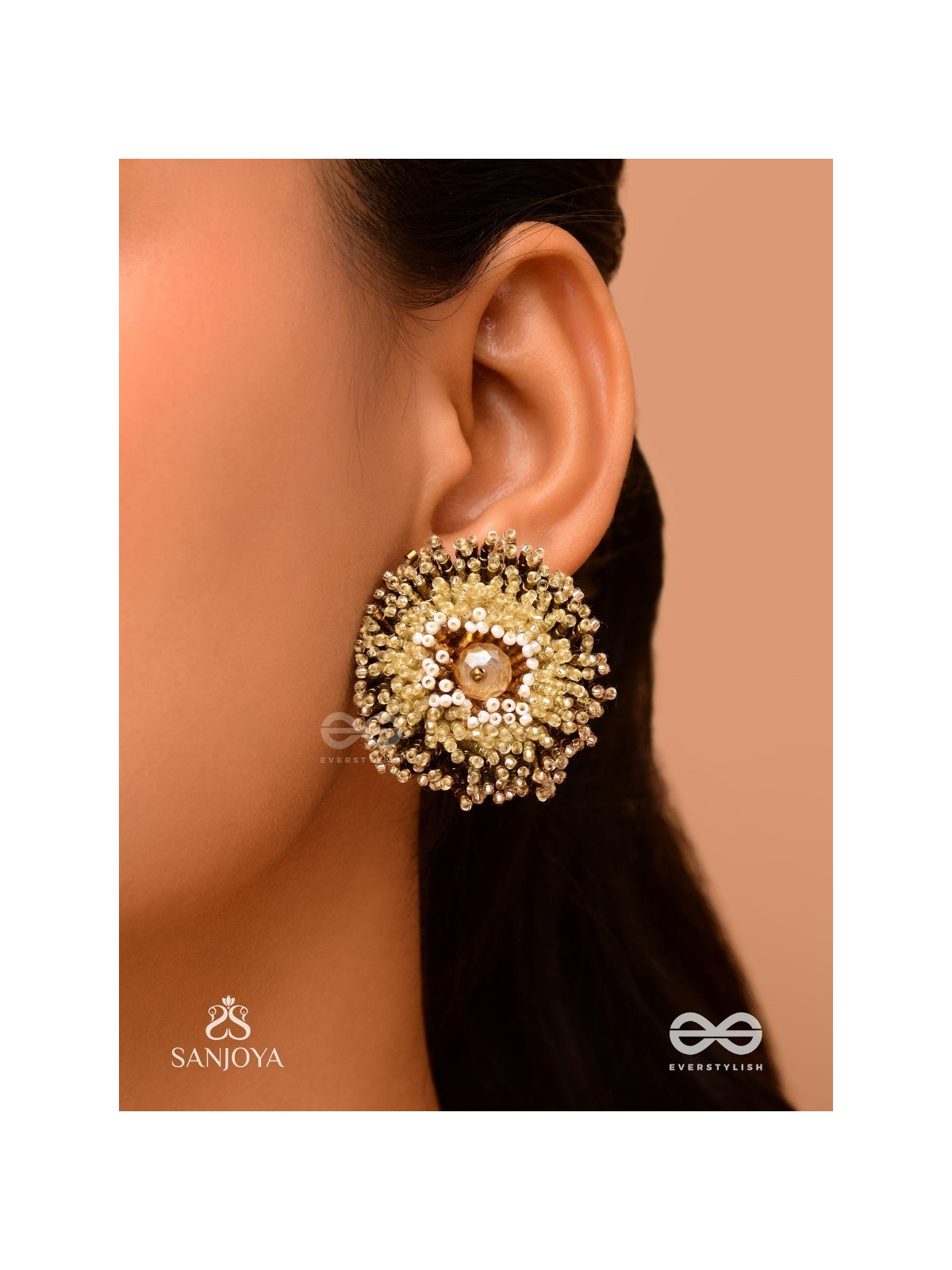 Deepvat - The Brilliant Lights - Beaded Hand Embroidered Stud Earrings