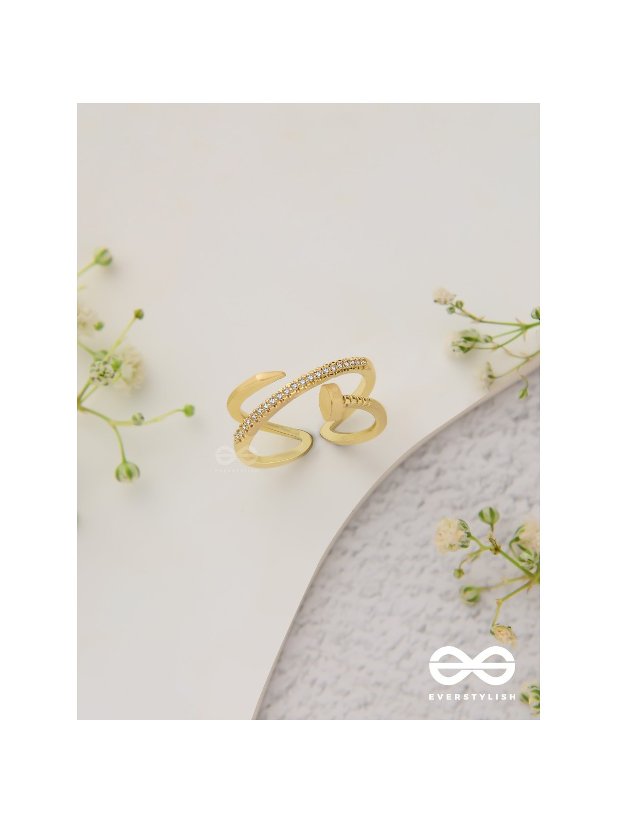 The Medusa'S Crown - Cubic Zirconia Golden Ring (Adjustable)