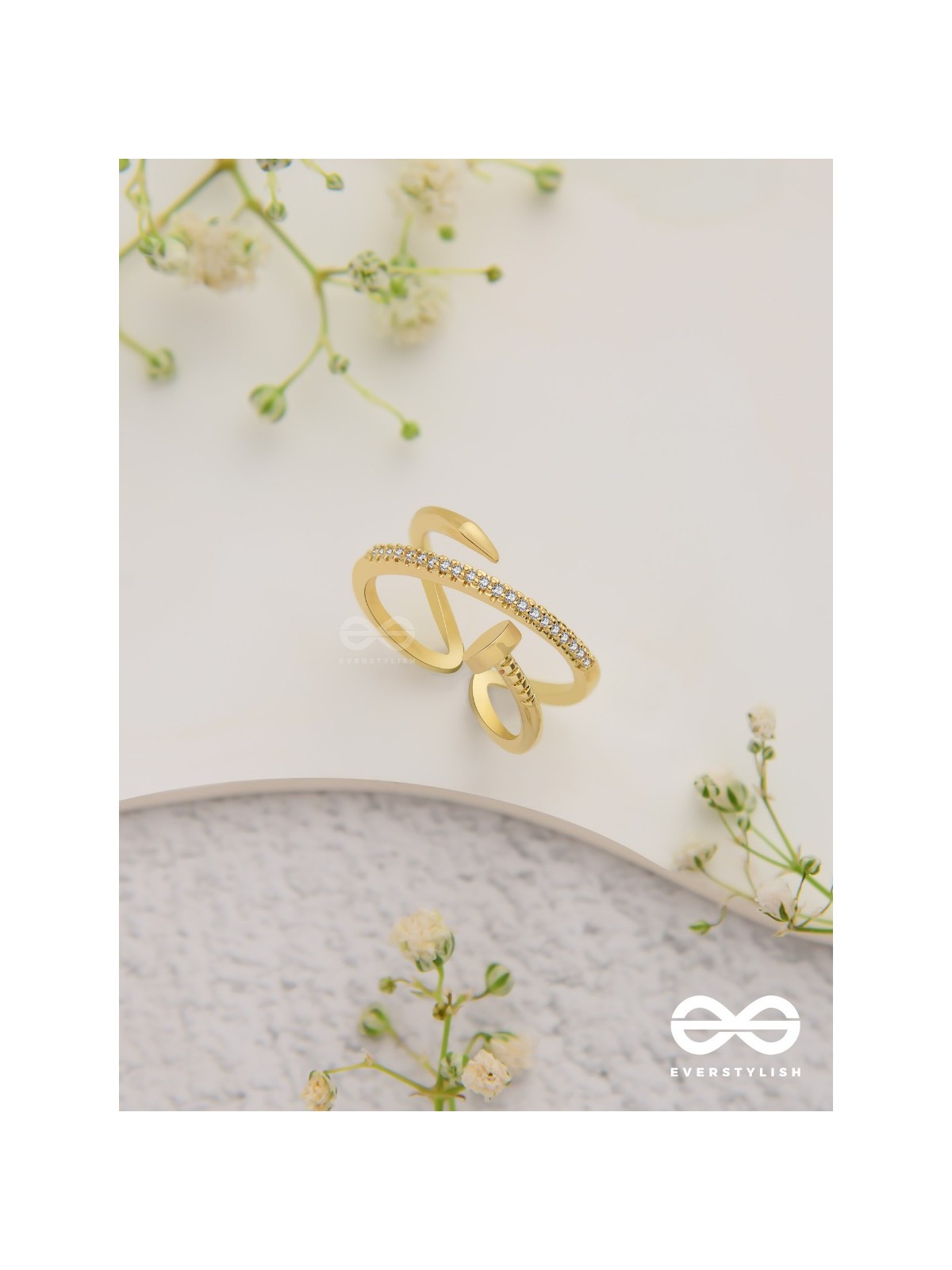 The Medusa'S Crown - Cubic Zirconia Golden Ring (Adjustable)