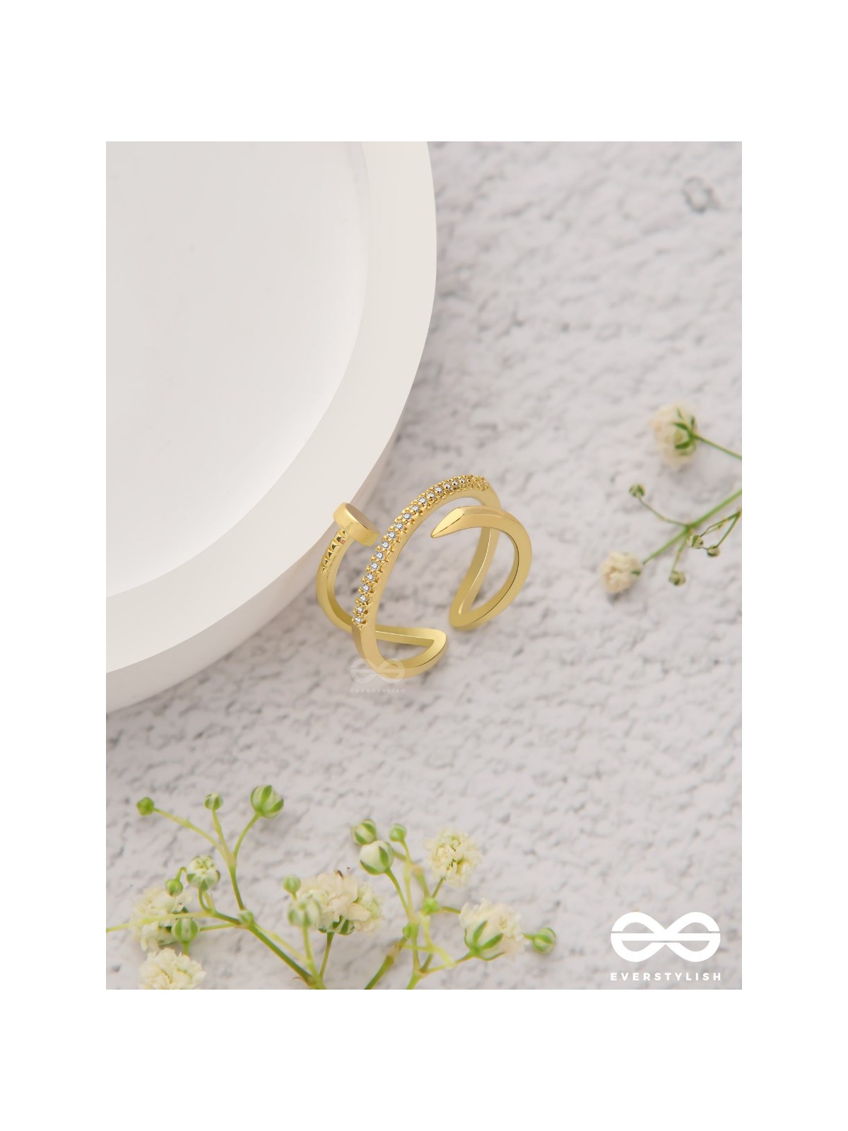 The Medusa'S Crown - Cubic Zirconia Golden Ring (Adjustable)