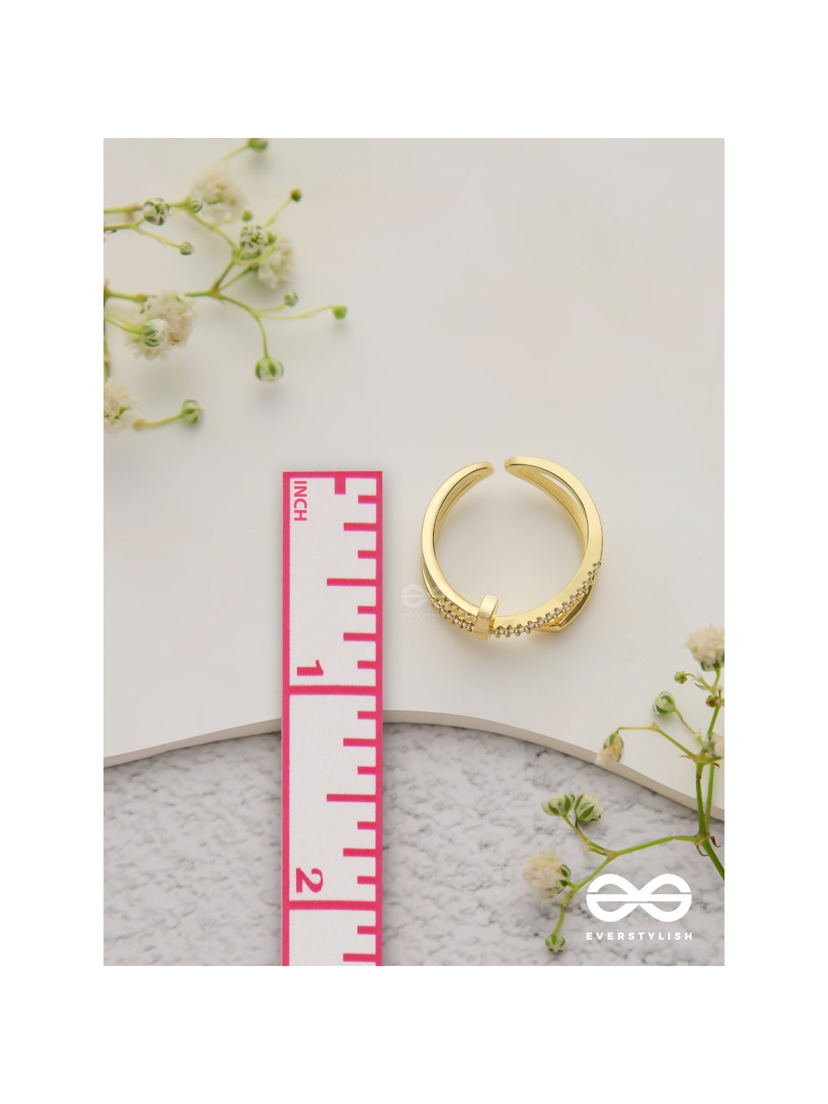 The Medusa'S Crown - Cubic Zirconia Golden Ring (Adjustable)