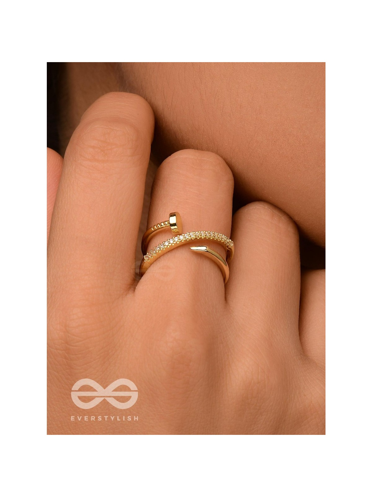 The Medusa'S Crown - Cubic Zirconia Golden Ring (Adjustable)