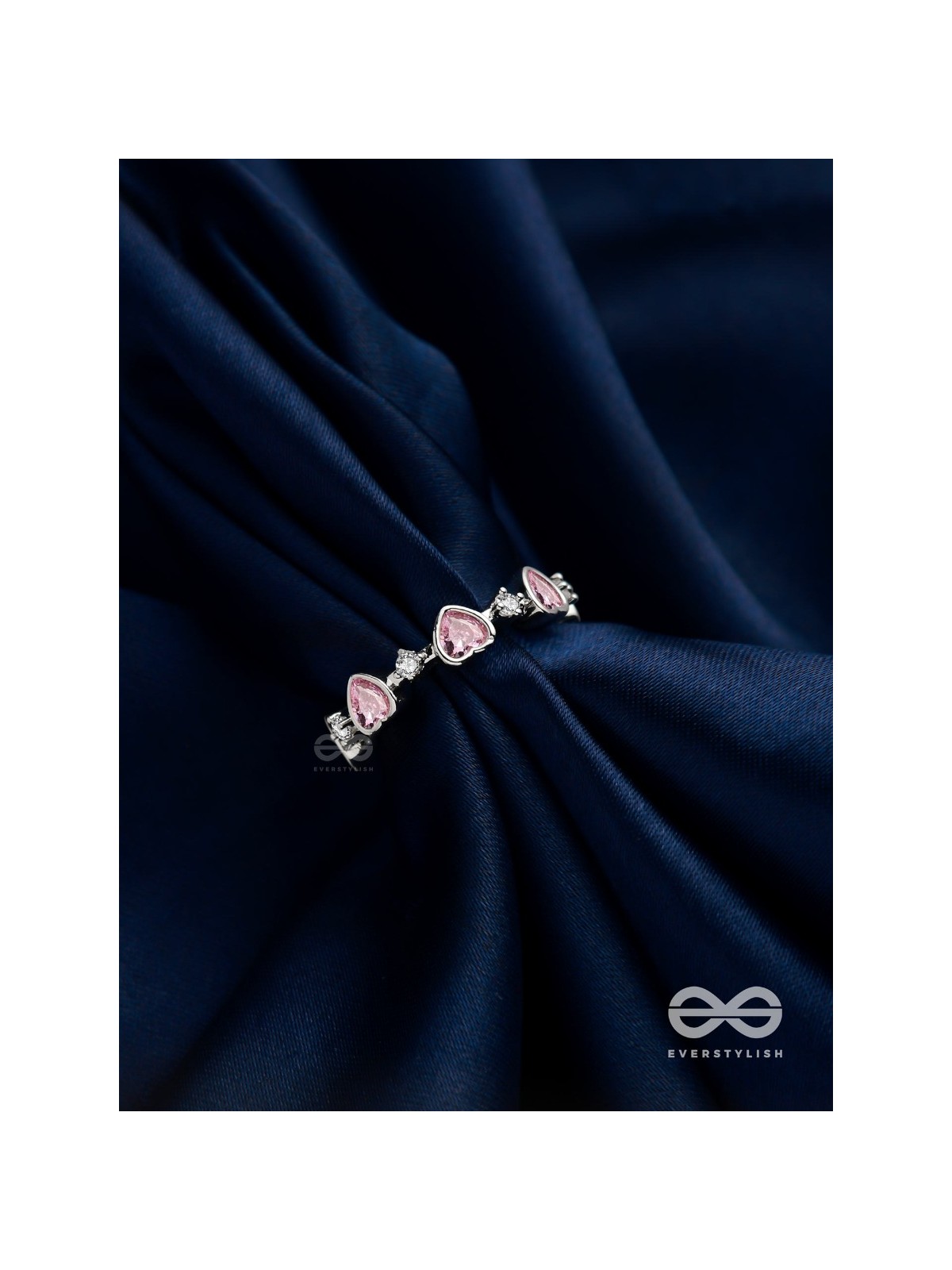 Mi Amor - Silver Embellished Ring (Adjustable)