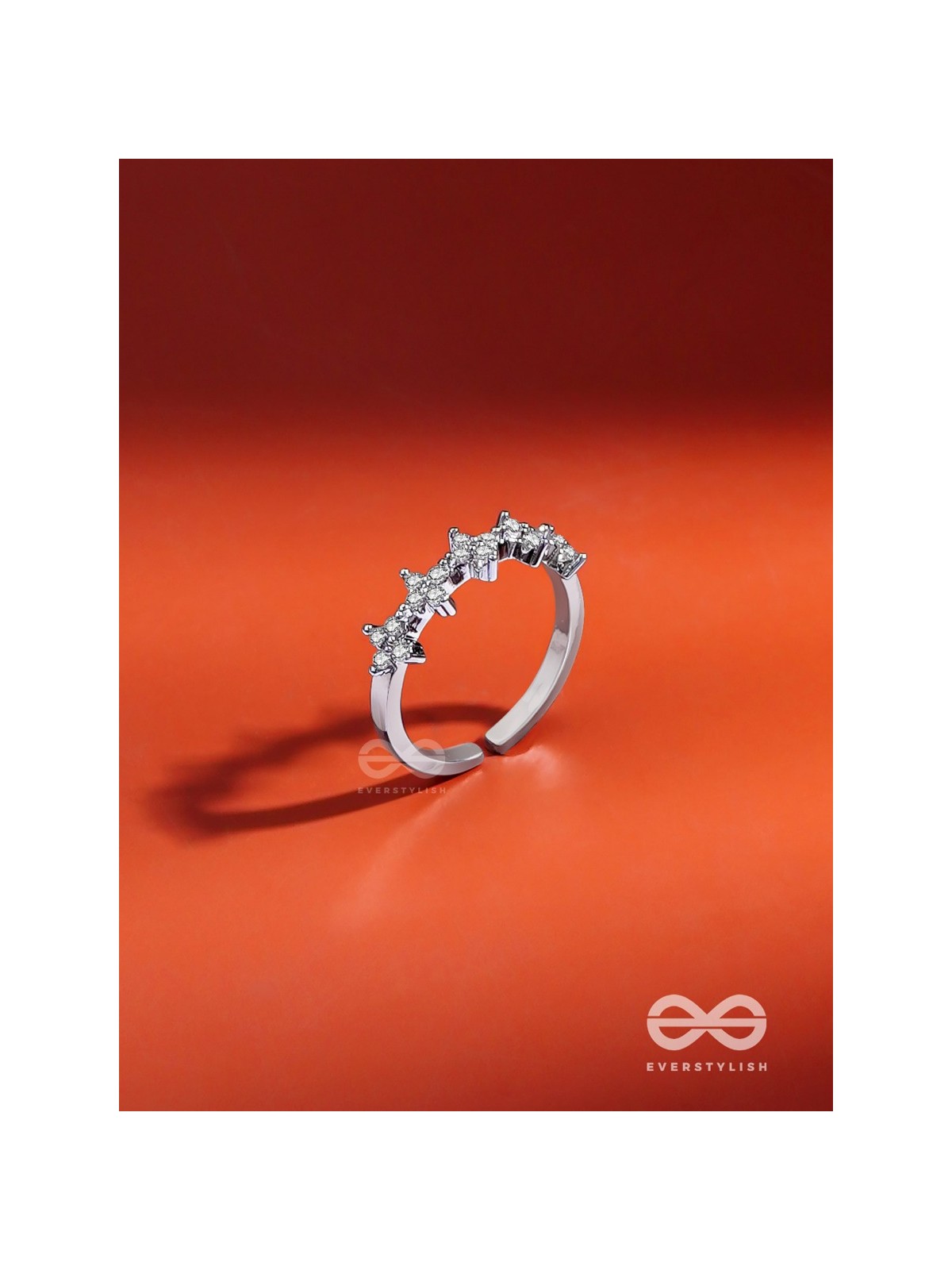 The Sacred Crown - Silver Cubic Zirconia Ring (Adjustable)