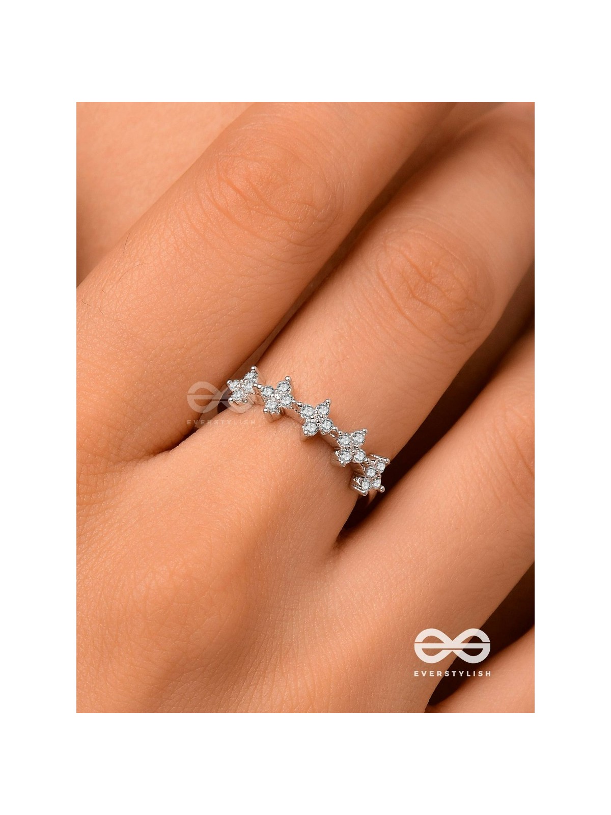 The Sacred Crown - Silver Cubic Zirconia Ring (Adjustable)