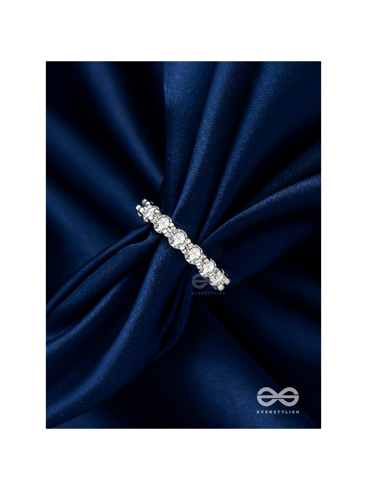 The Shiny Tales - Silver Cubic Zirconia Ring (Adjustable)