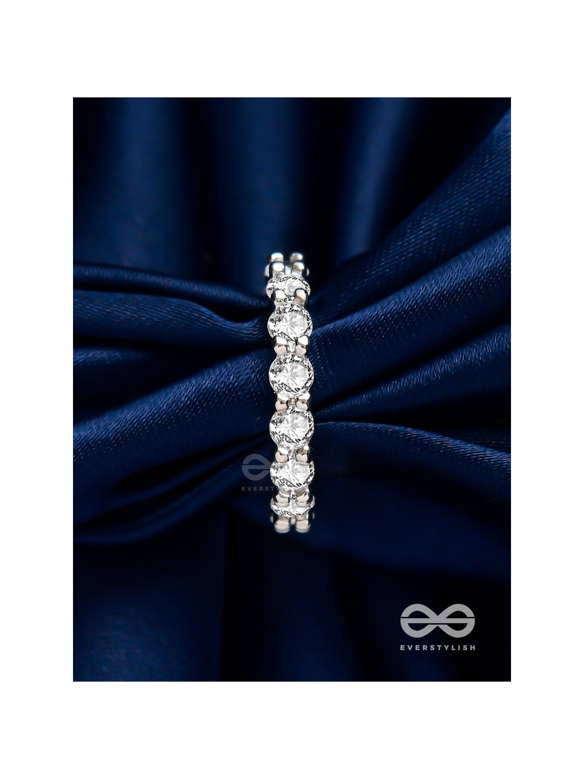 The Shiny Tales - Silver Cubic Zirconia Ring (Adjustable)