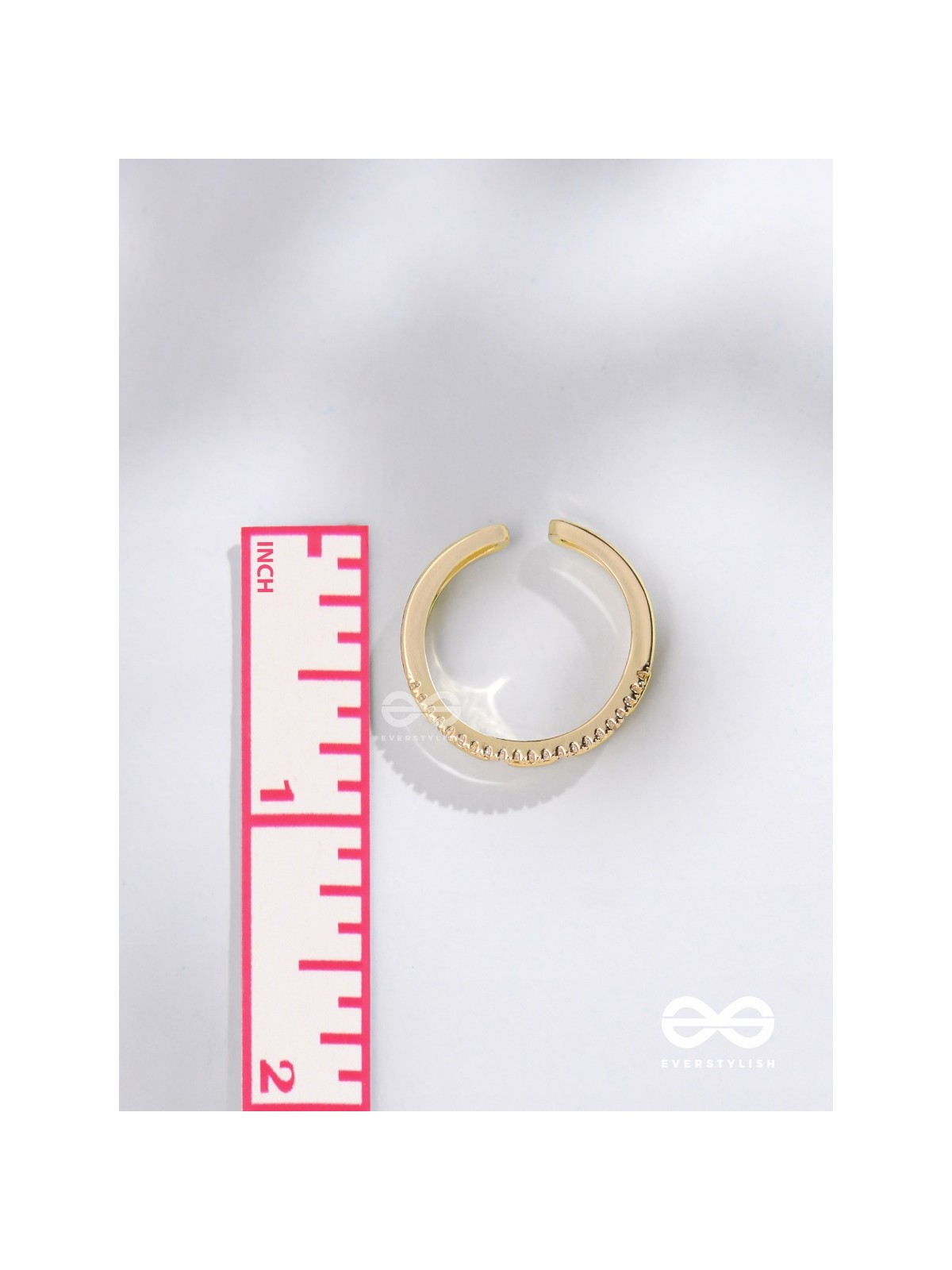 Tie Me Close - Golden Cubic Zirconia Ring (Adjustable)