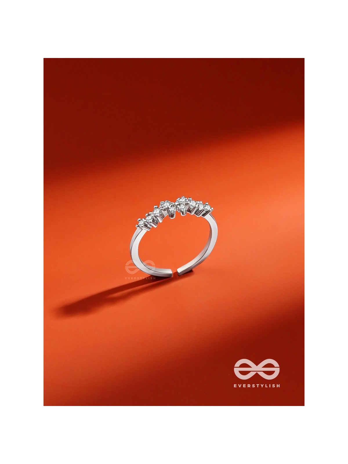 The Divine Swans - Silver Cubic Zirconia Ring (Adjustable)