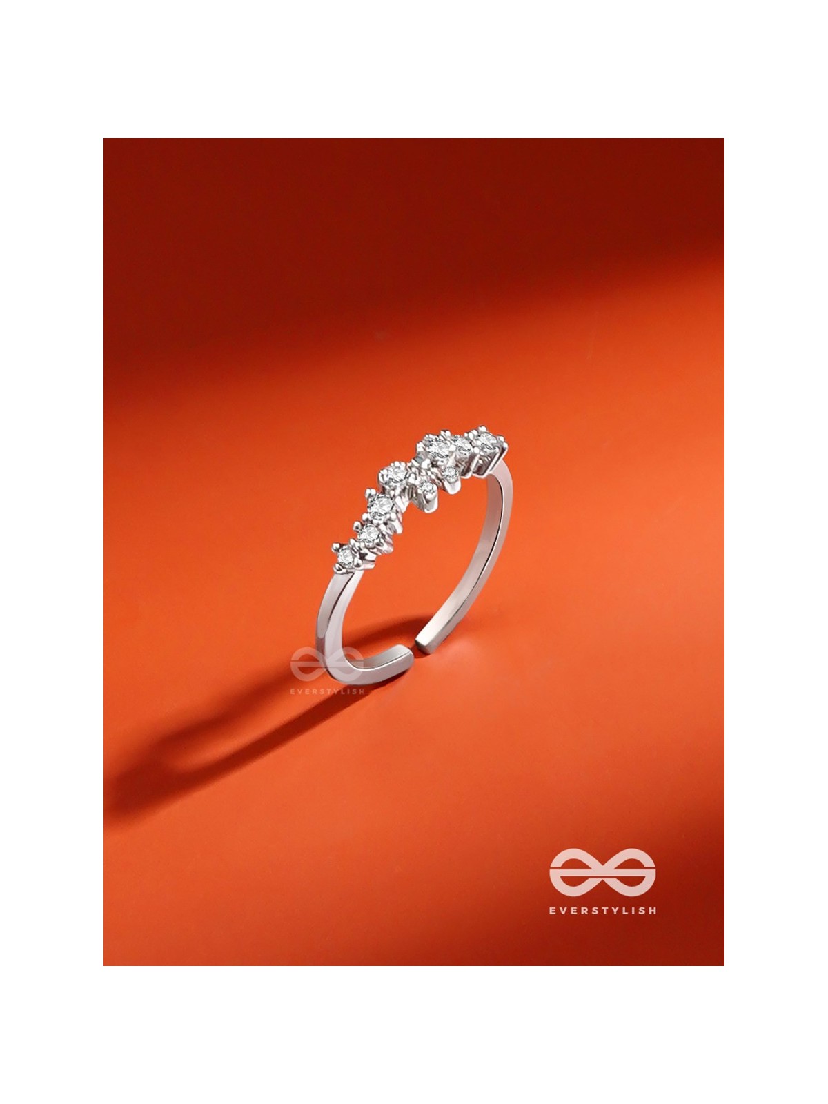 The Divine Swans - Silver Cubic Zirconia Ring (Adjustable)