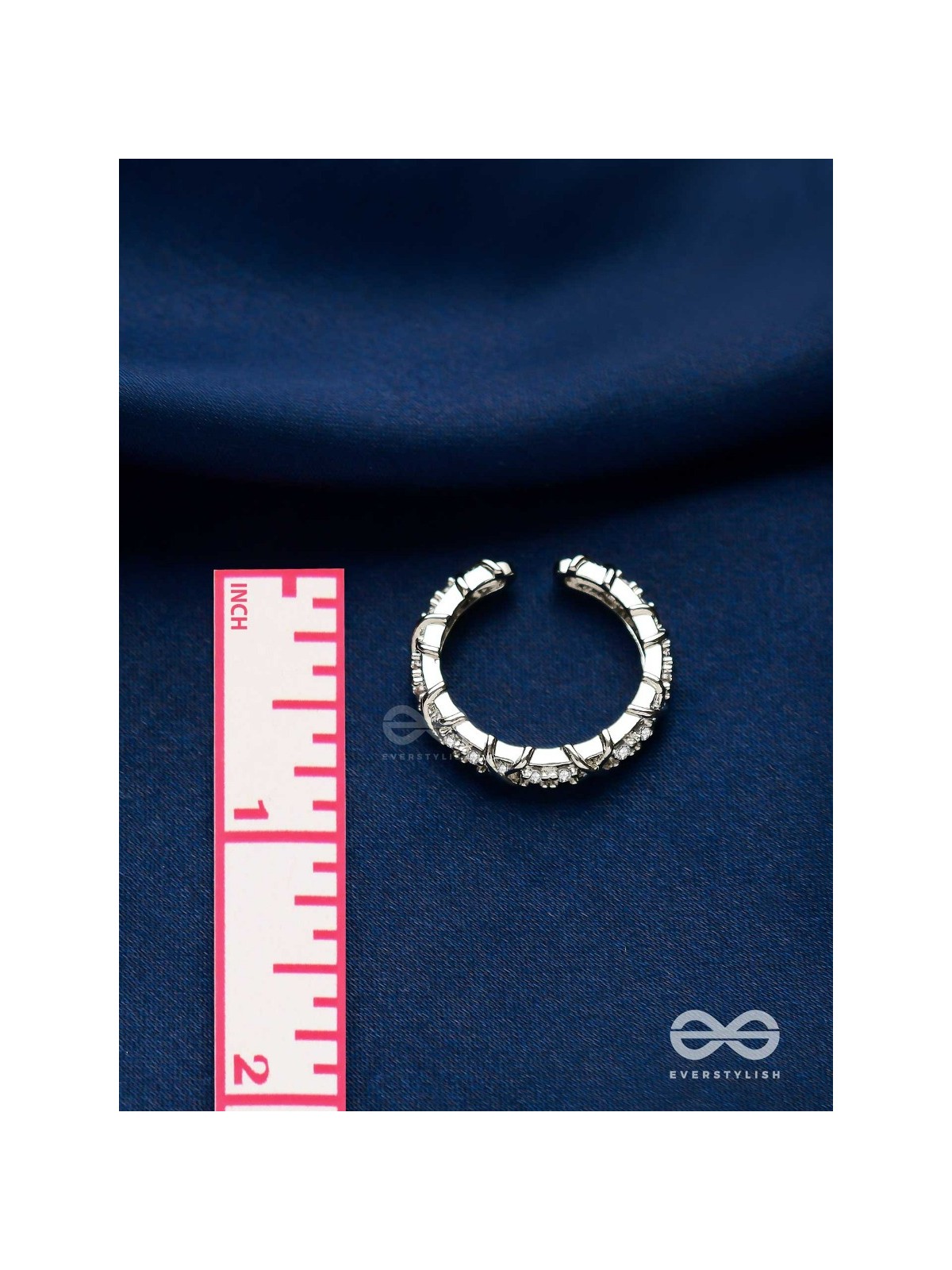 The Winter Frost - Silver Cubic Zirconia Ring (Adjustable)