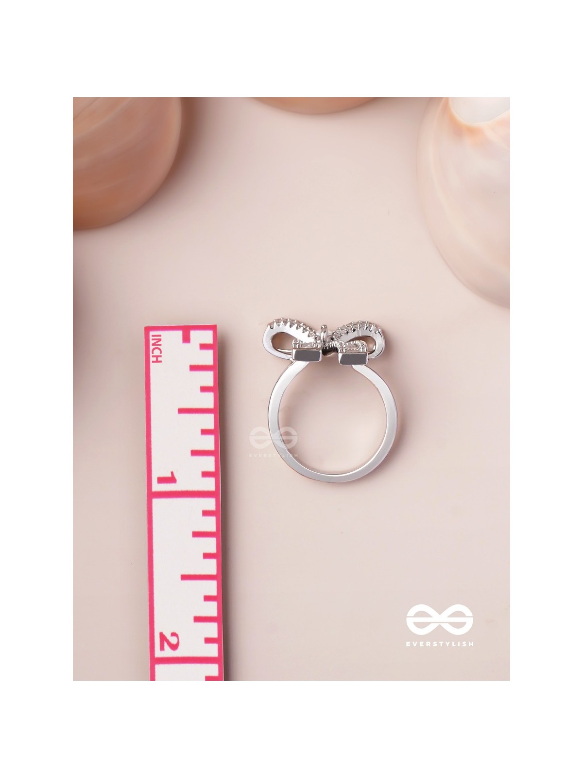The Bow Beauty - Silver Cubic Zirconia Ring (Adjustable)