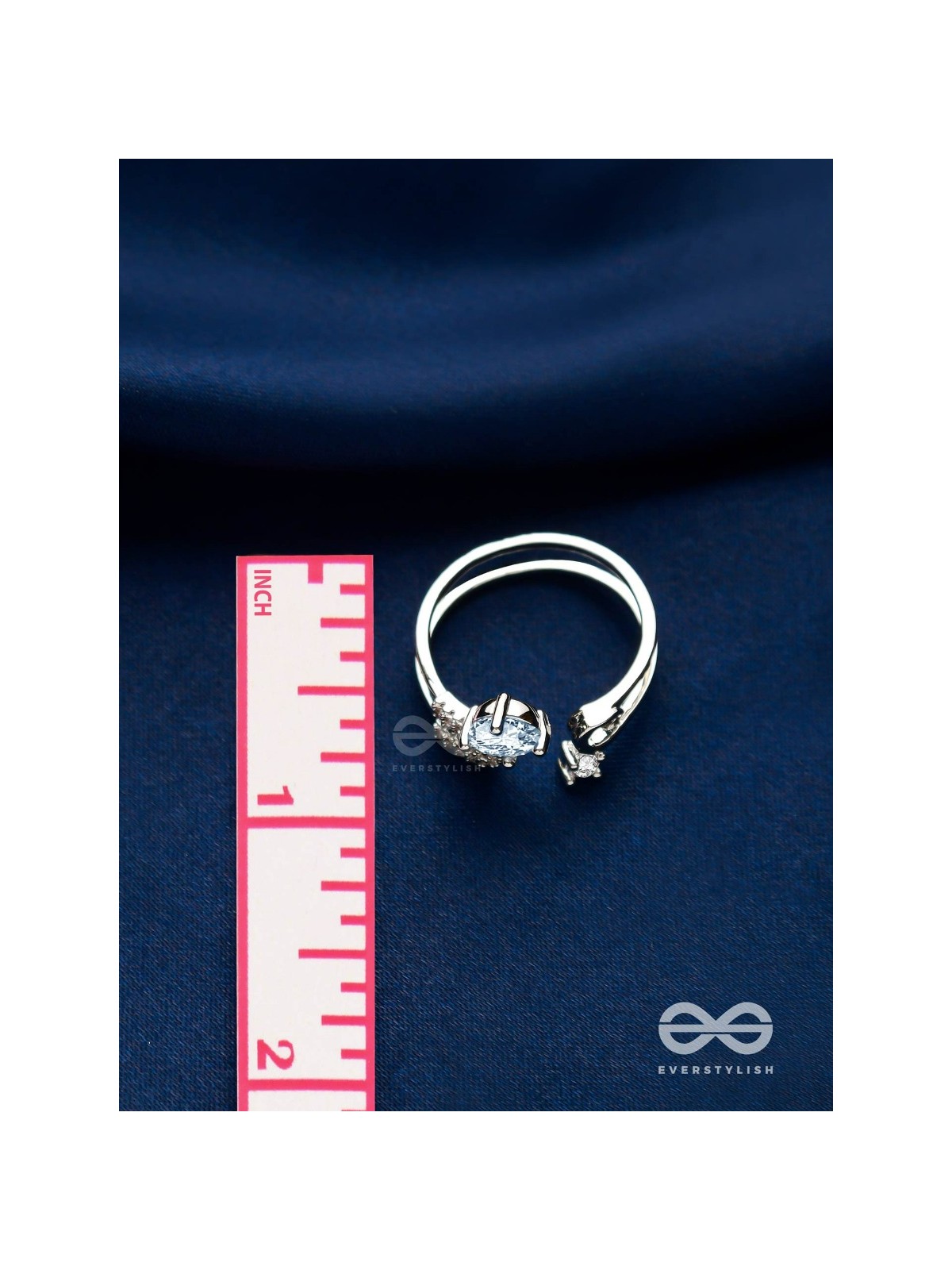 The Dreamy Dazzle - Silver Cubic Zirconia Ring (Adjustable)