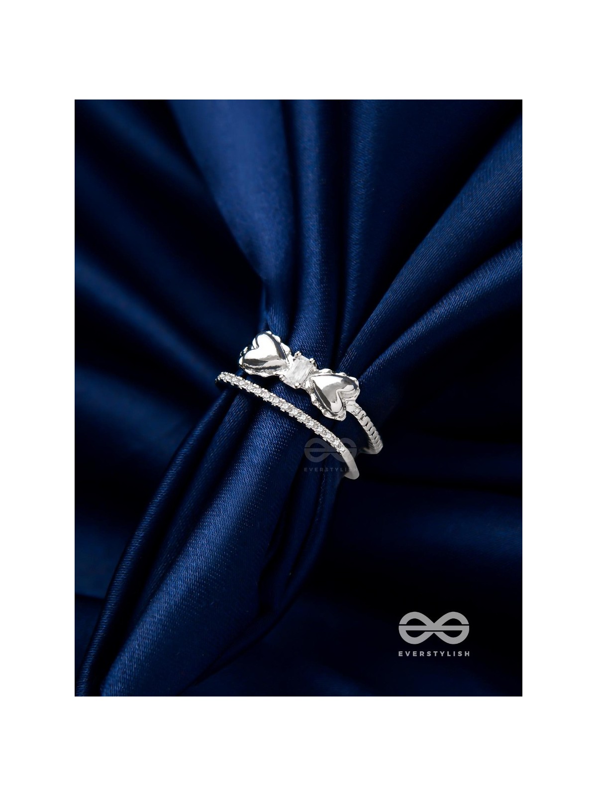 The Bow-Tiful Bliss - Silver Cubic Zirconia Ring