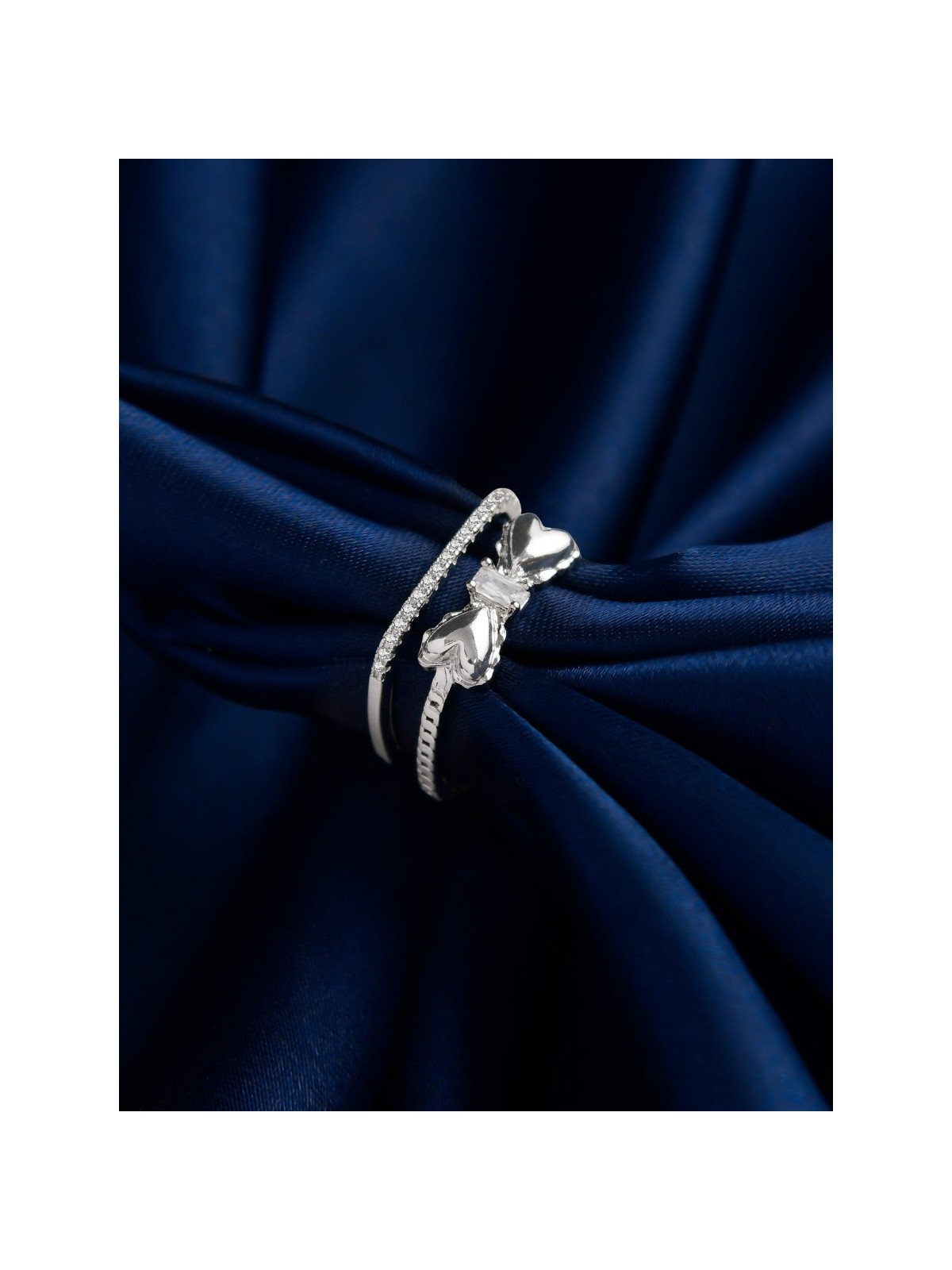 The Bow-Tiful Bliss - Silver Cubic Zirconia Ring